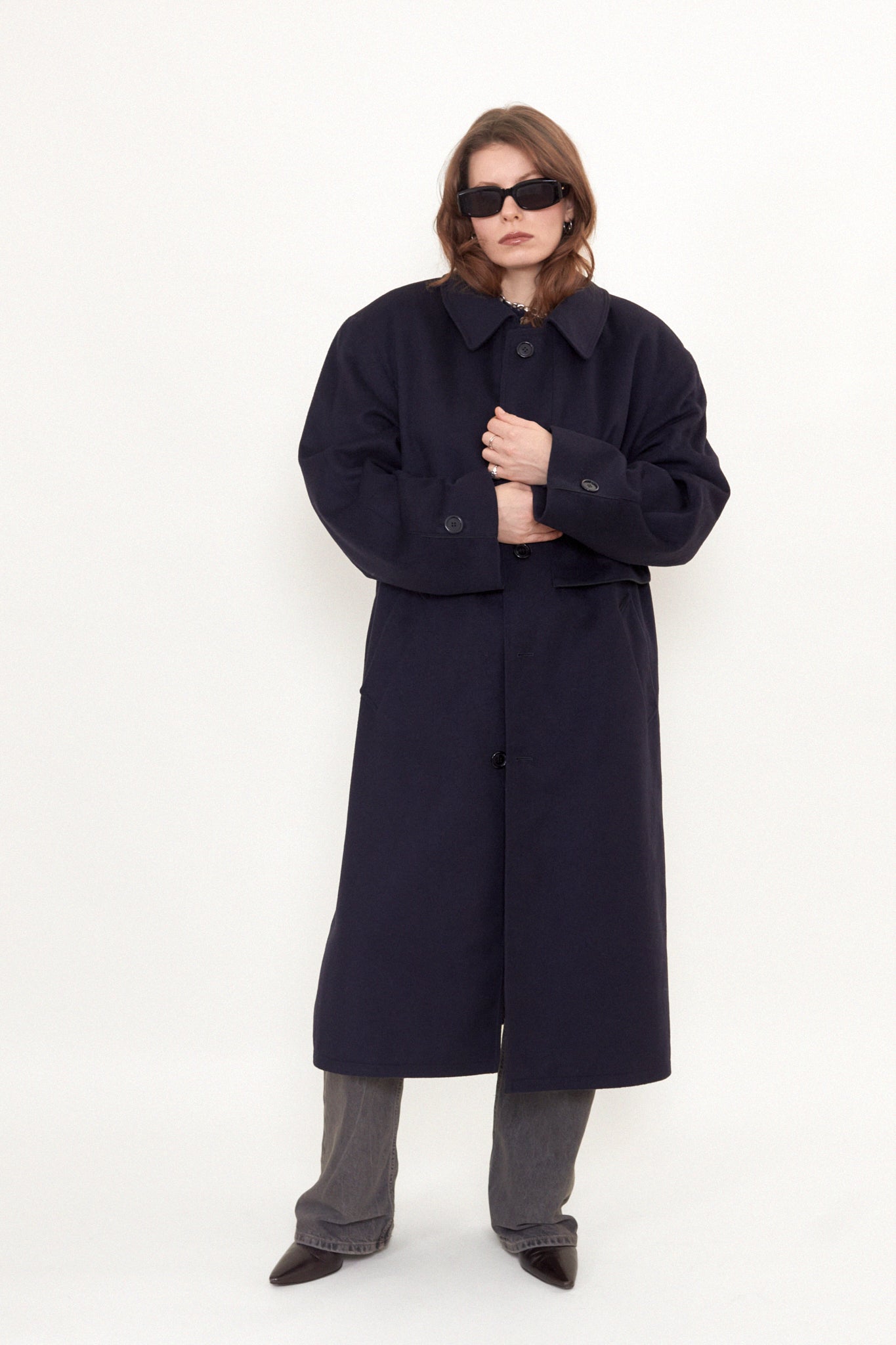 Oversized wool blend coat