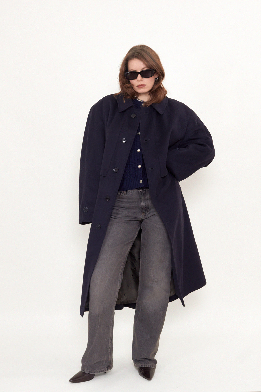 Oversized wool blend coat