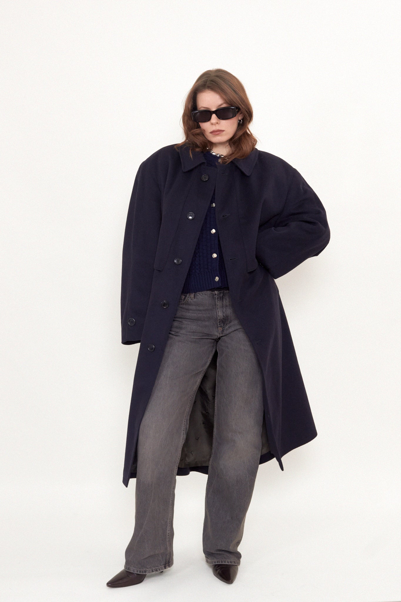 Oversized wool blend coat