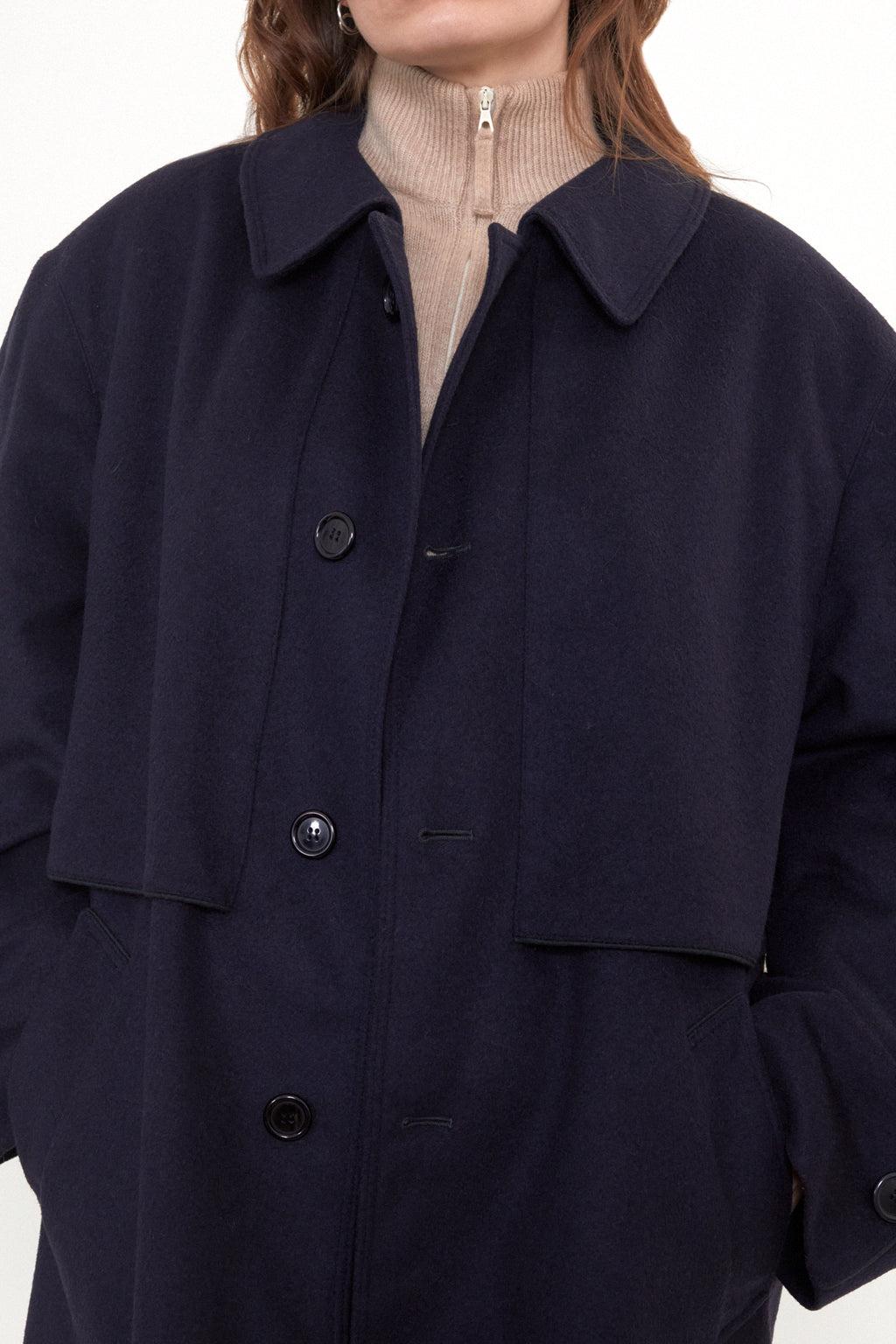 Oversized wool blend coat