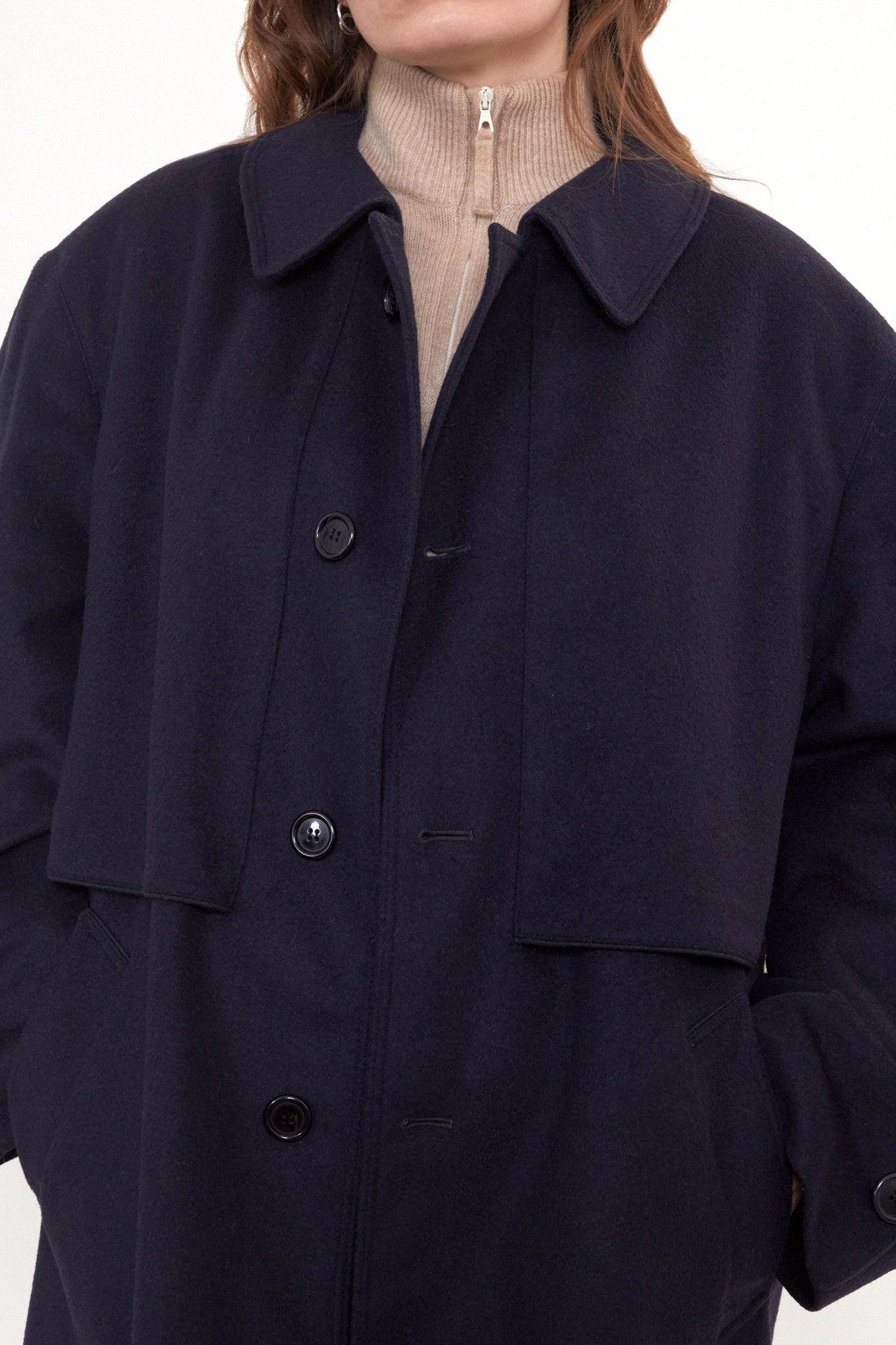 Oversized wool blend coat