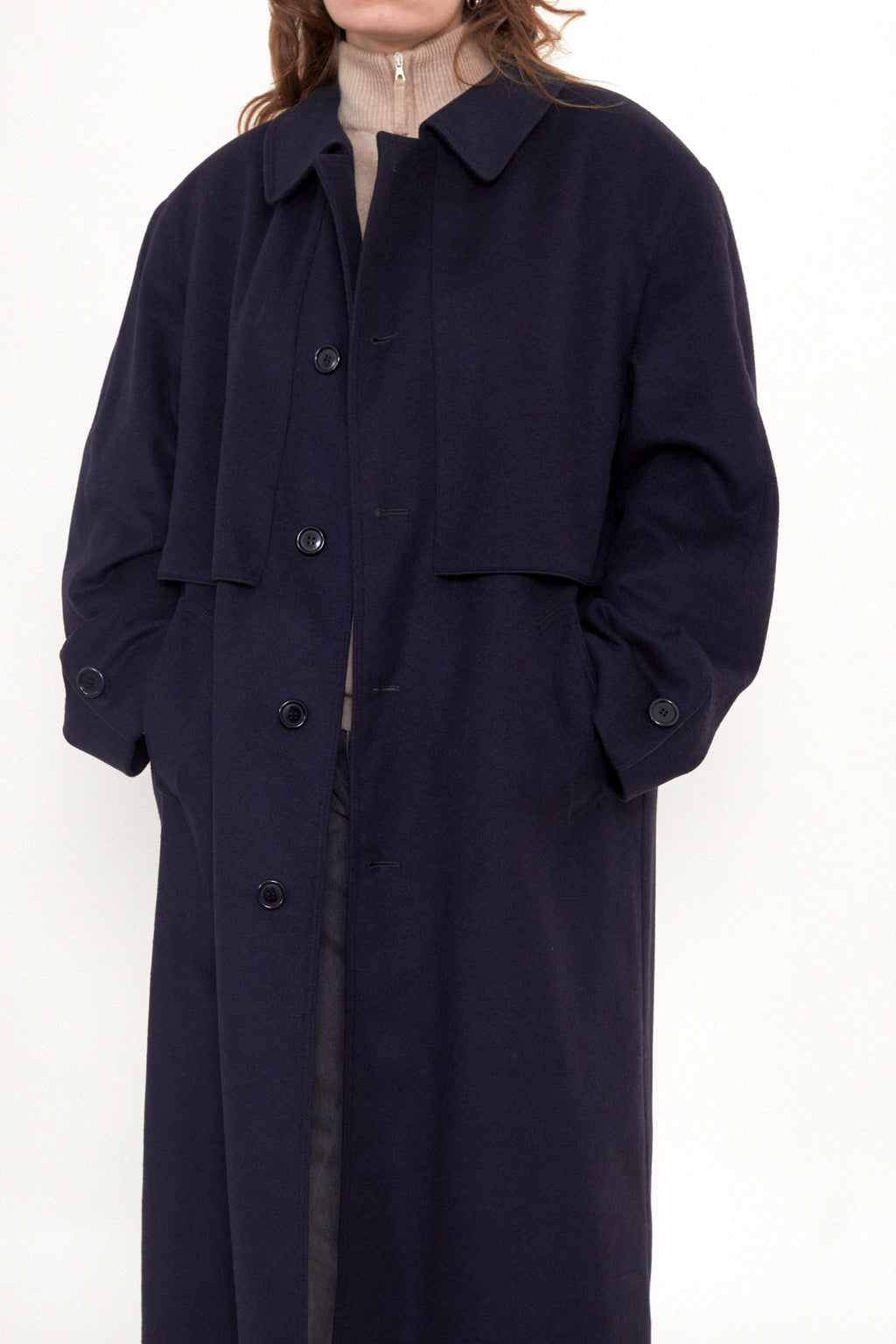 Oversized wool blend coat