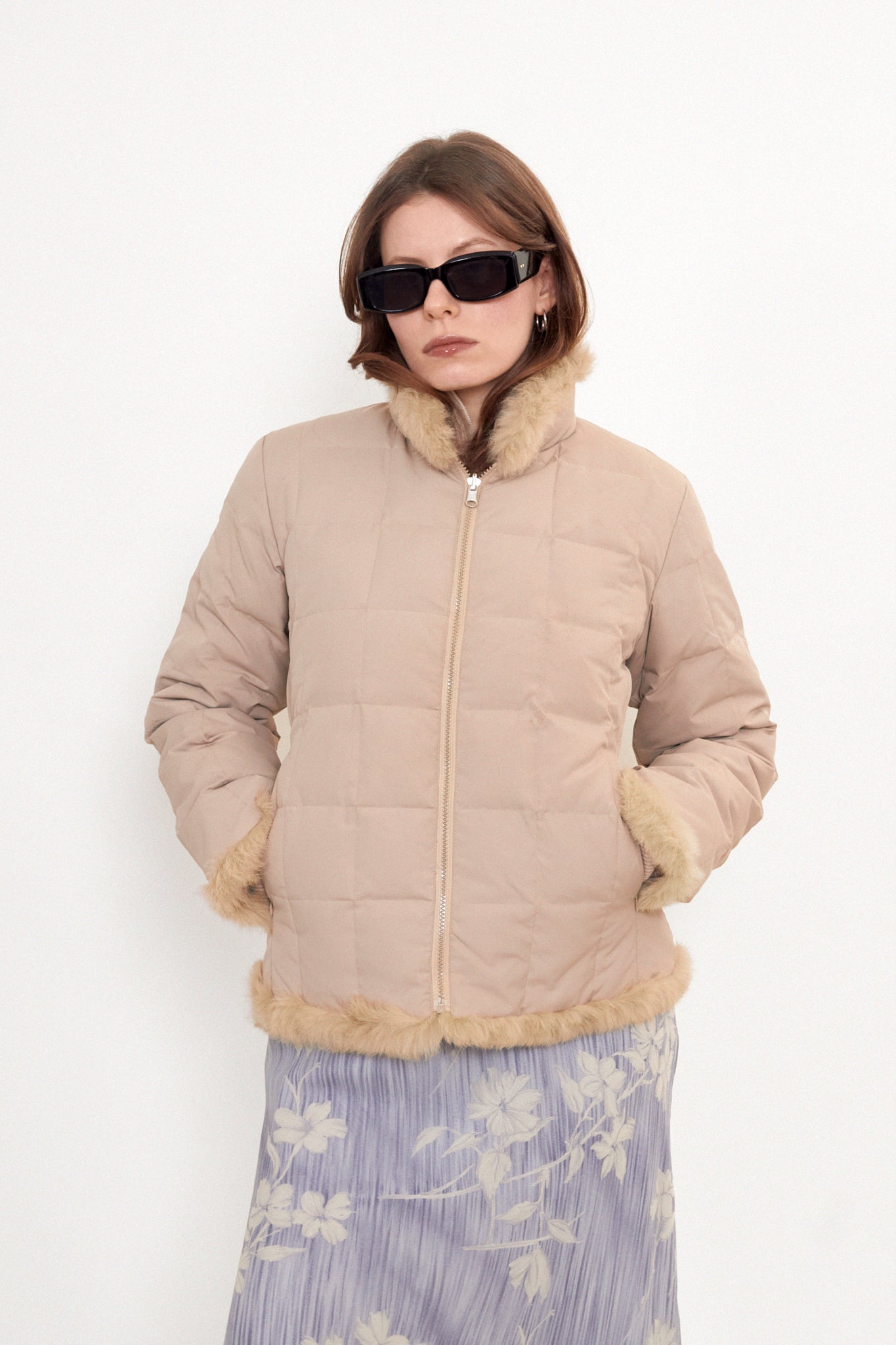 Reversible down winter jacket