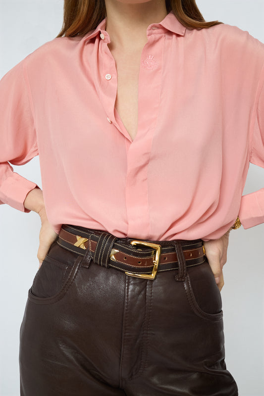 Silky pink blouse
