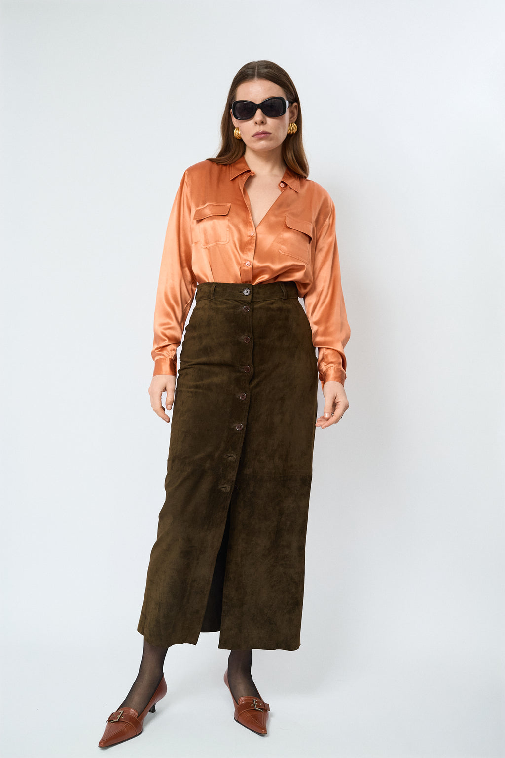 Bright orange blouse