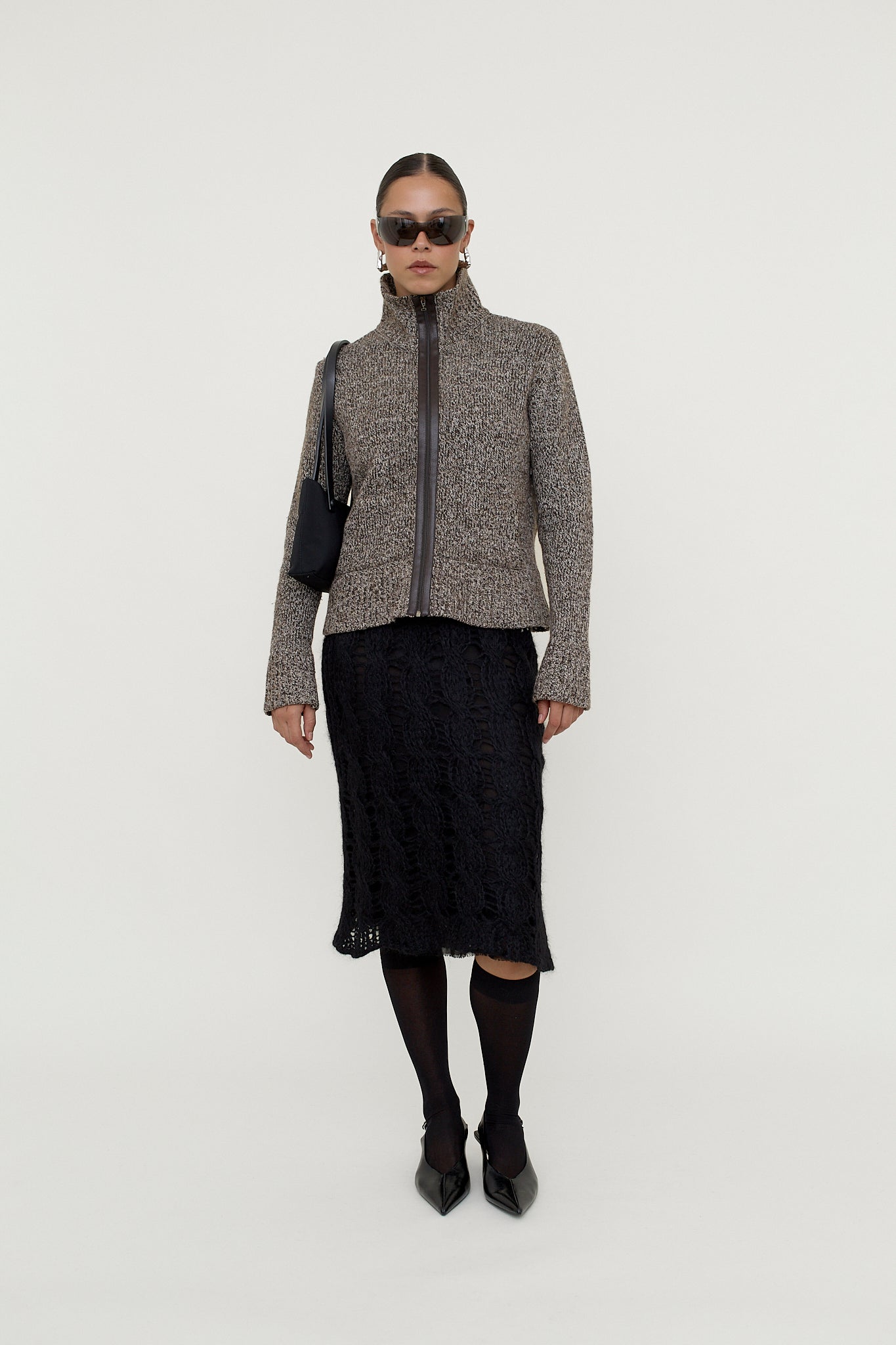 Marella wool blend zip cardigan