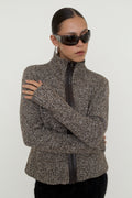 Marella wool blend zip cardigan