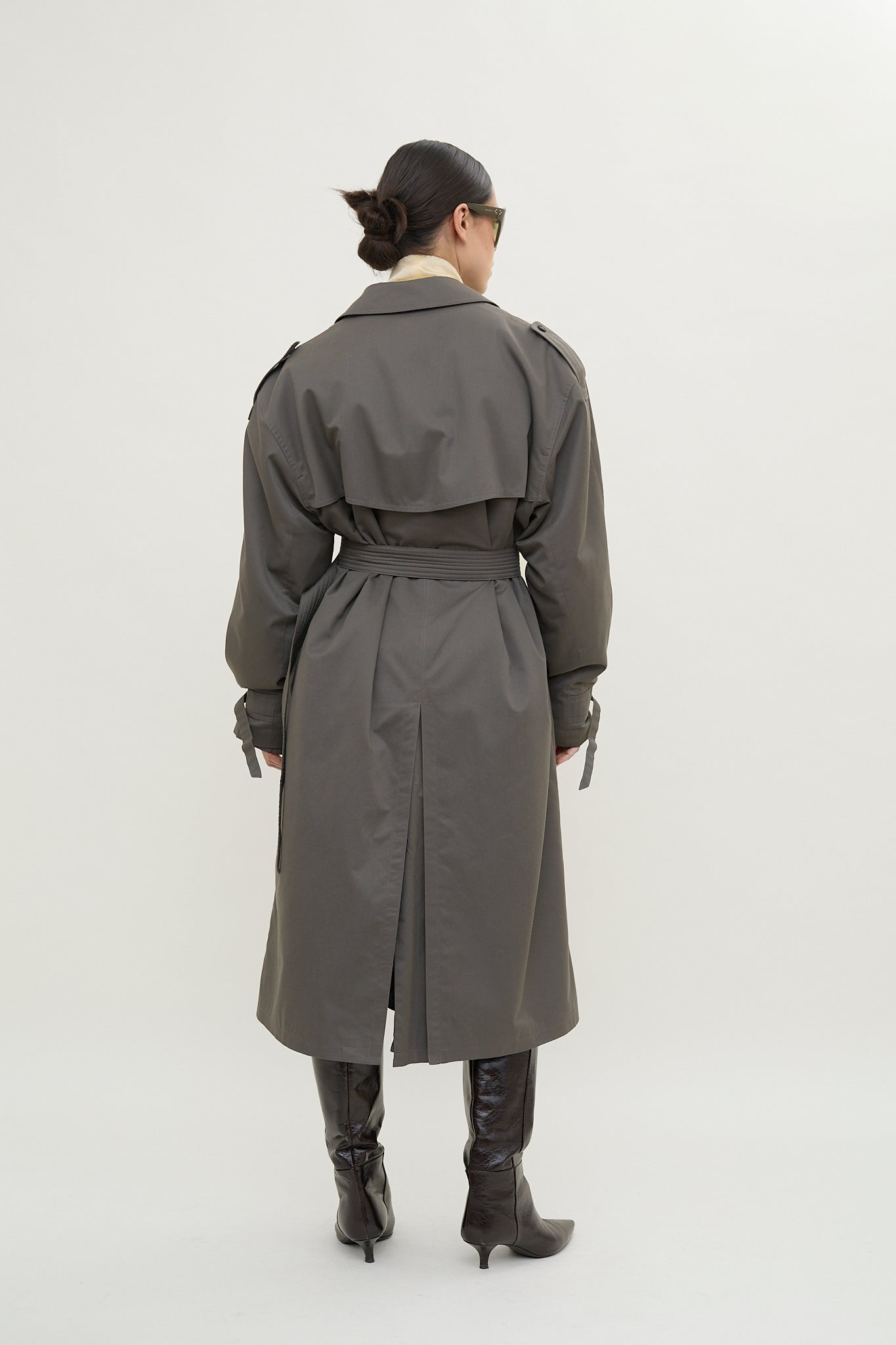 Urban slate belted vintage trench