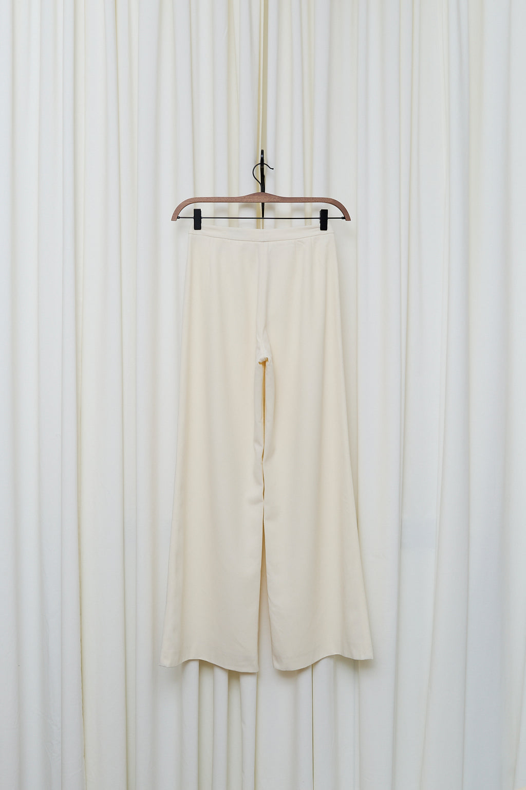 Cream wide-leg trousers
