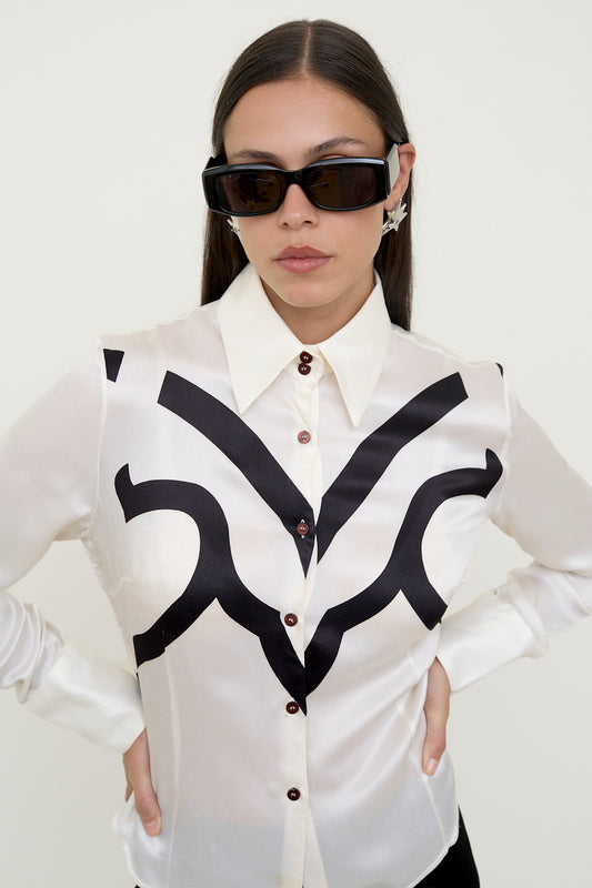 Wild wild west silk blouse