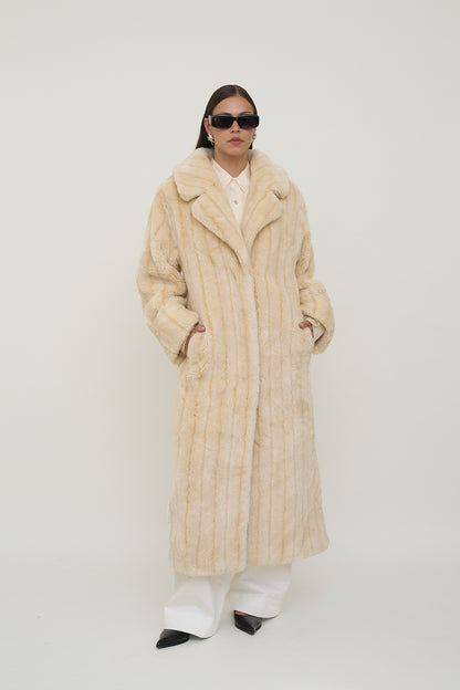 Faux fur luxury coat