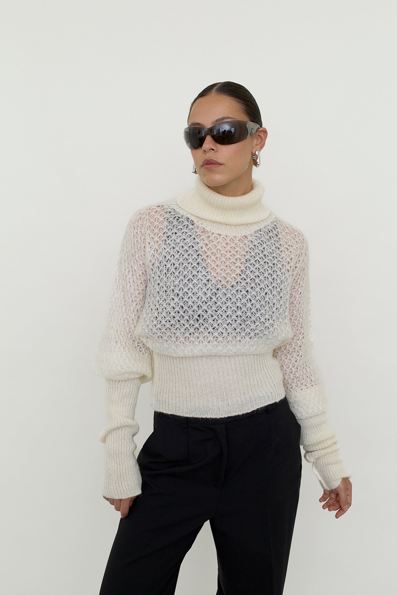 United Colors of Benetton mohair blend turtleneck jumper