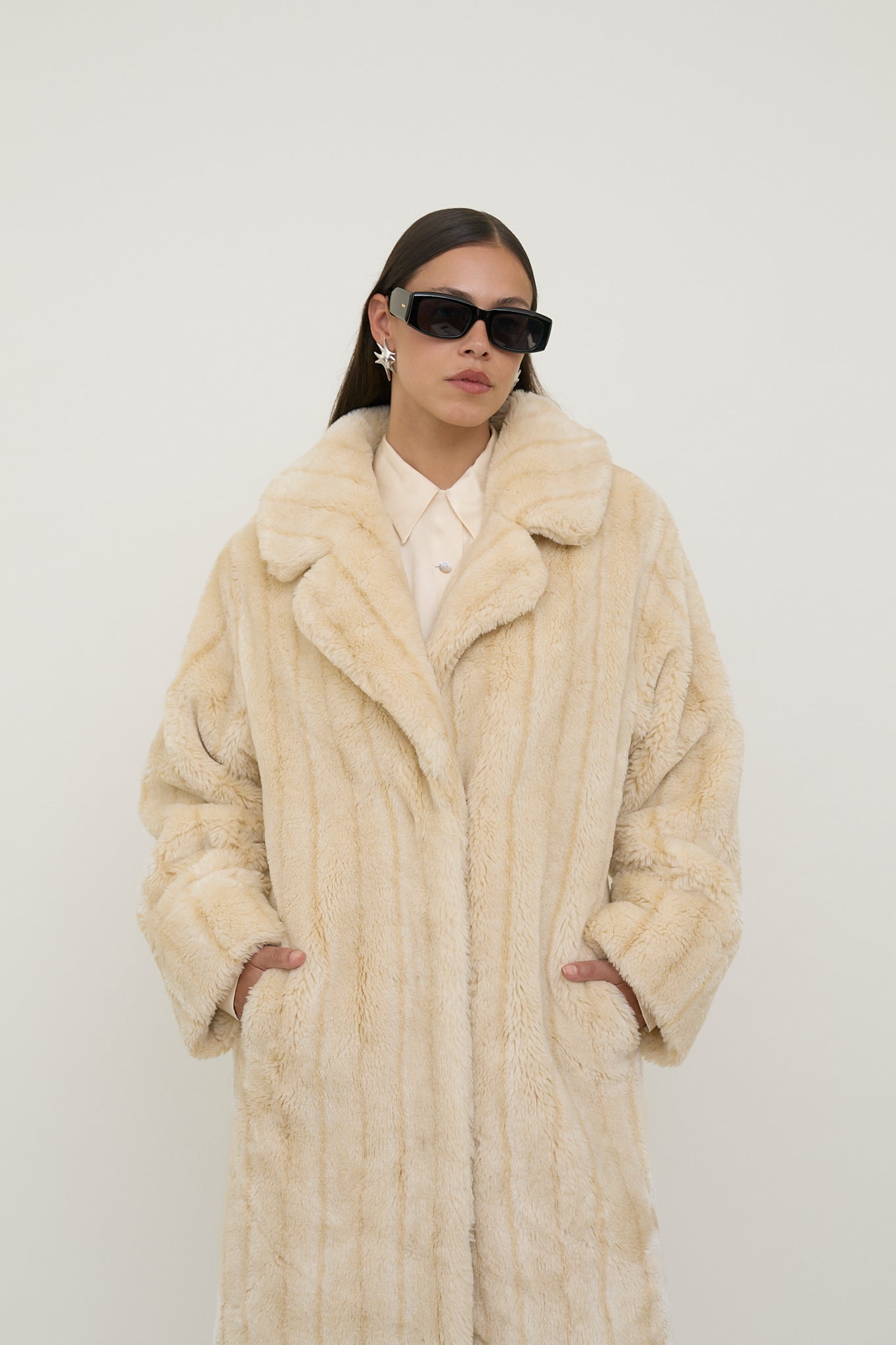 Faux fur luxury coat