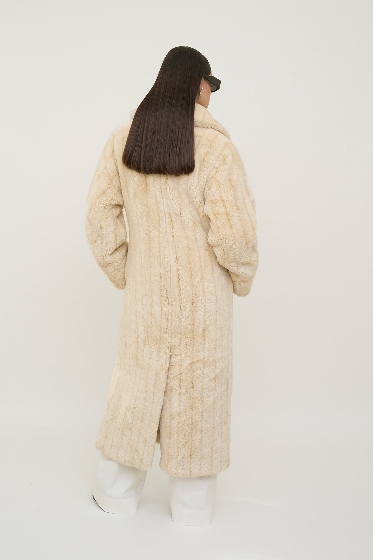 Plush faux fur statement coat