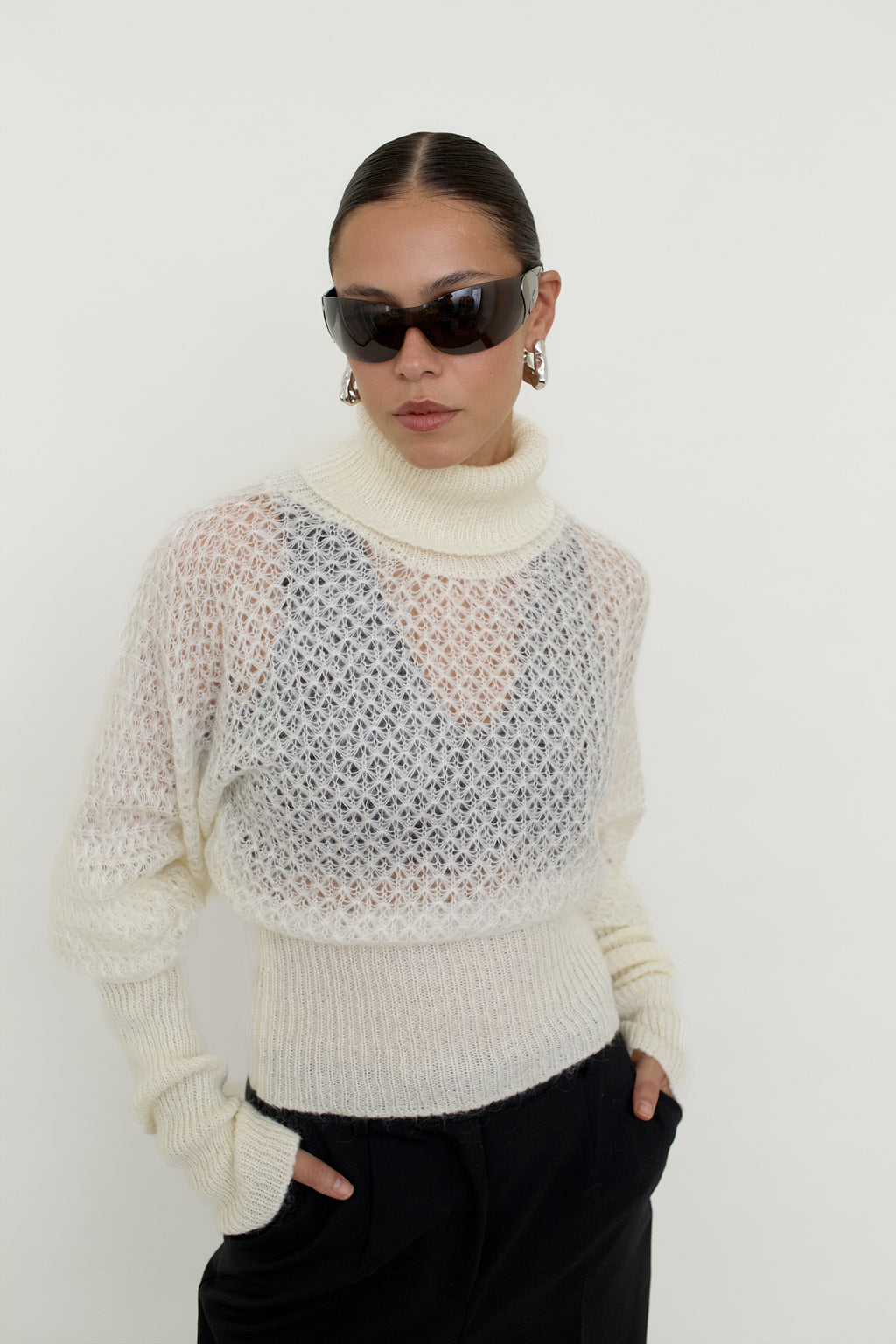 United Colors of Benetton mohair blend turtleneck jumper