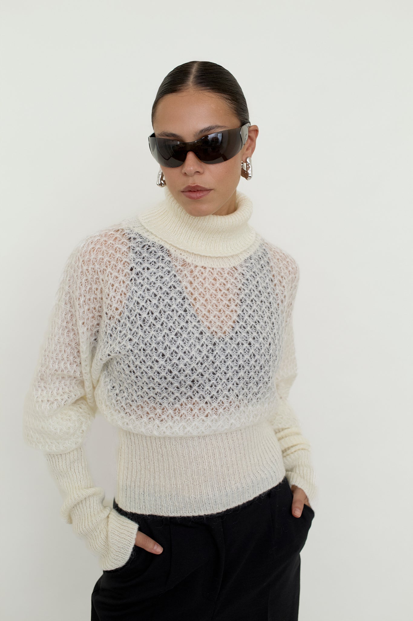 United Colors of Benetton mohair blend turtleneck jumper