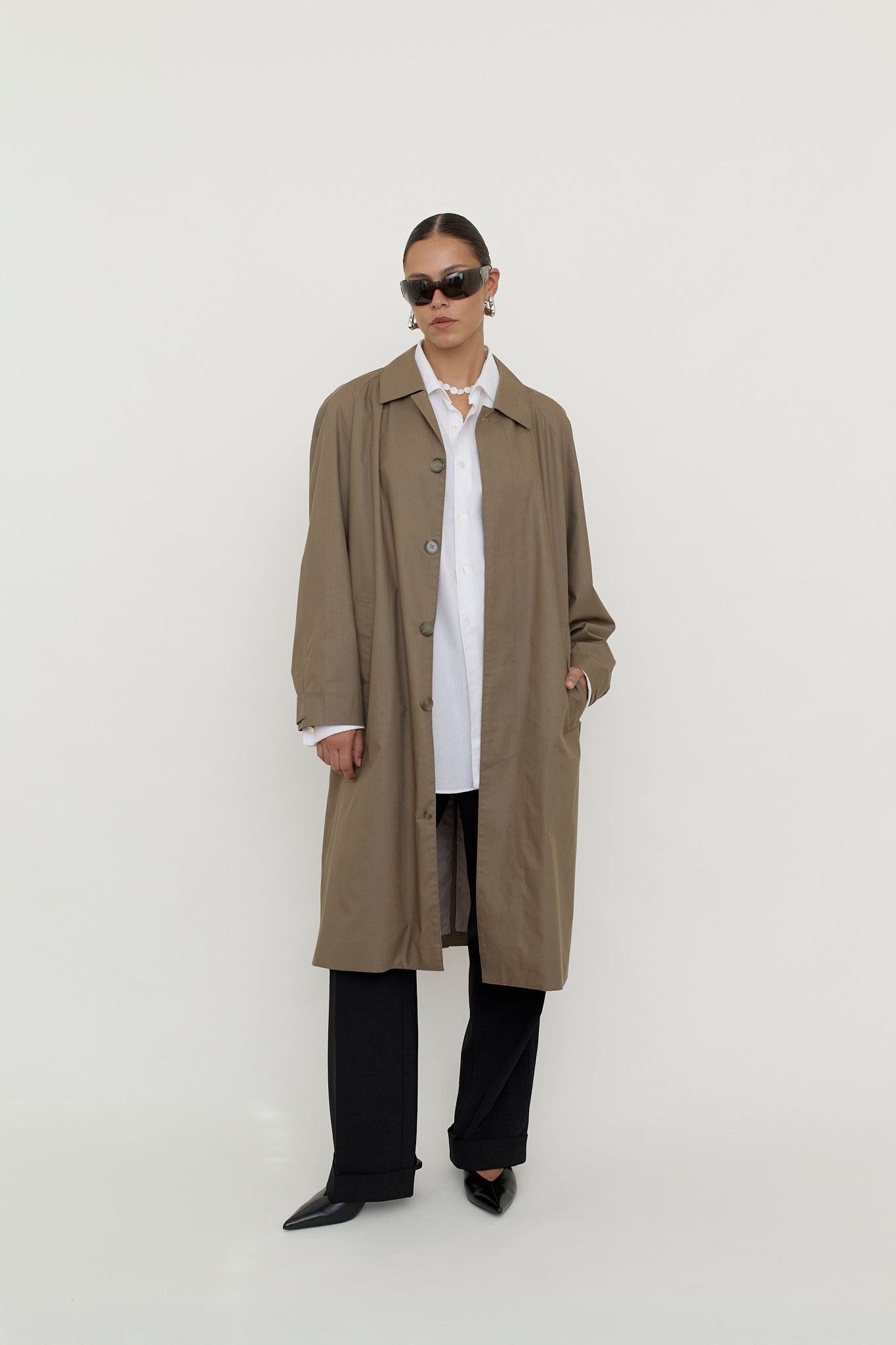 Made in England single-breasted trench coat