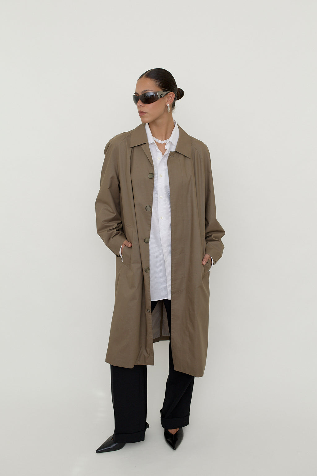 Made in England single-breasted trench coat