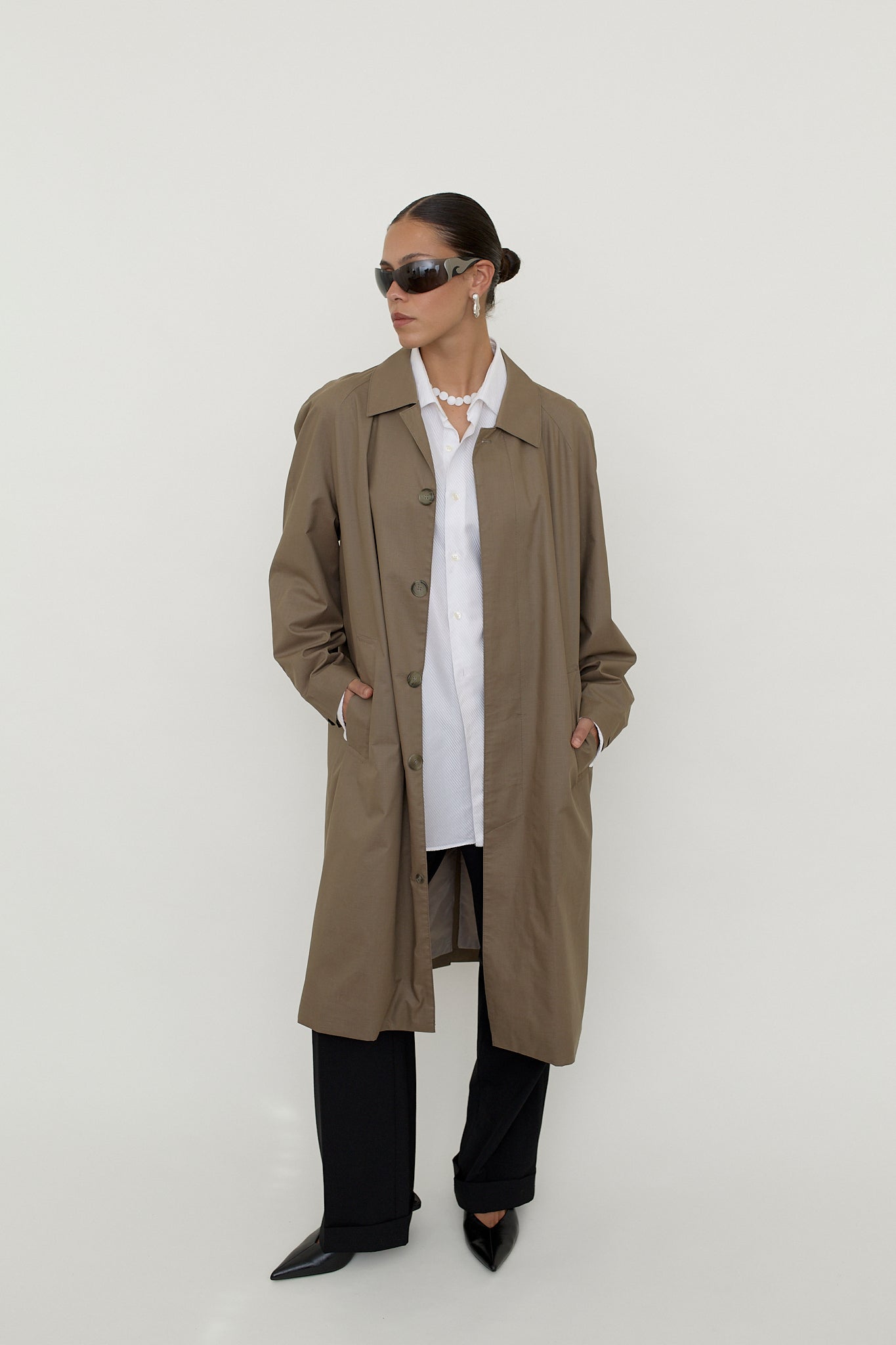 Made in England single-breasted trench coat
