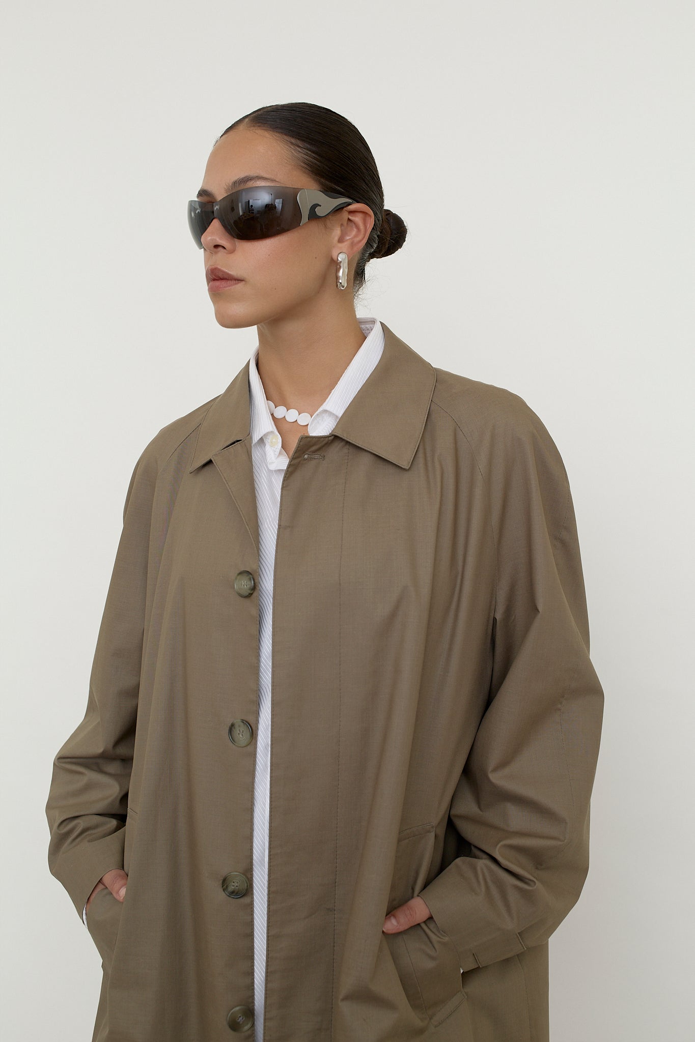 Made in England single-breasted trench coat