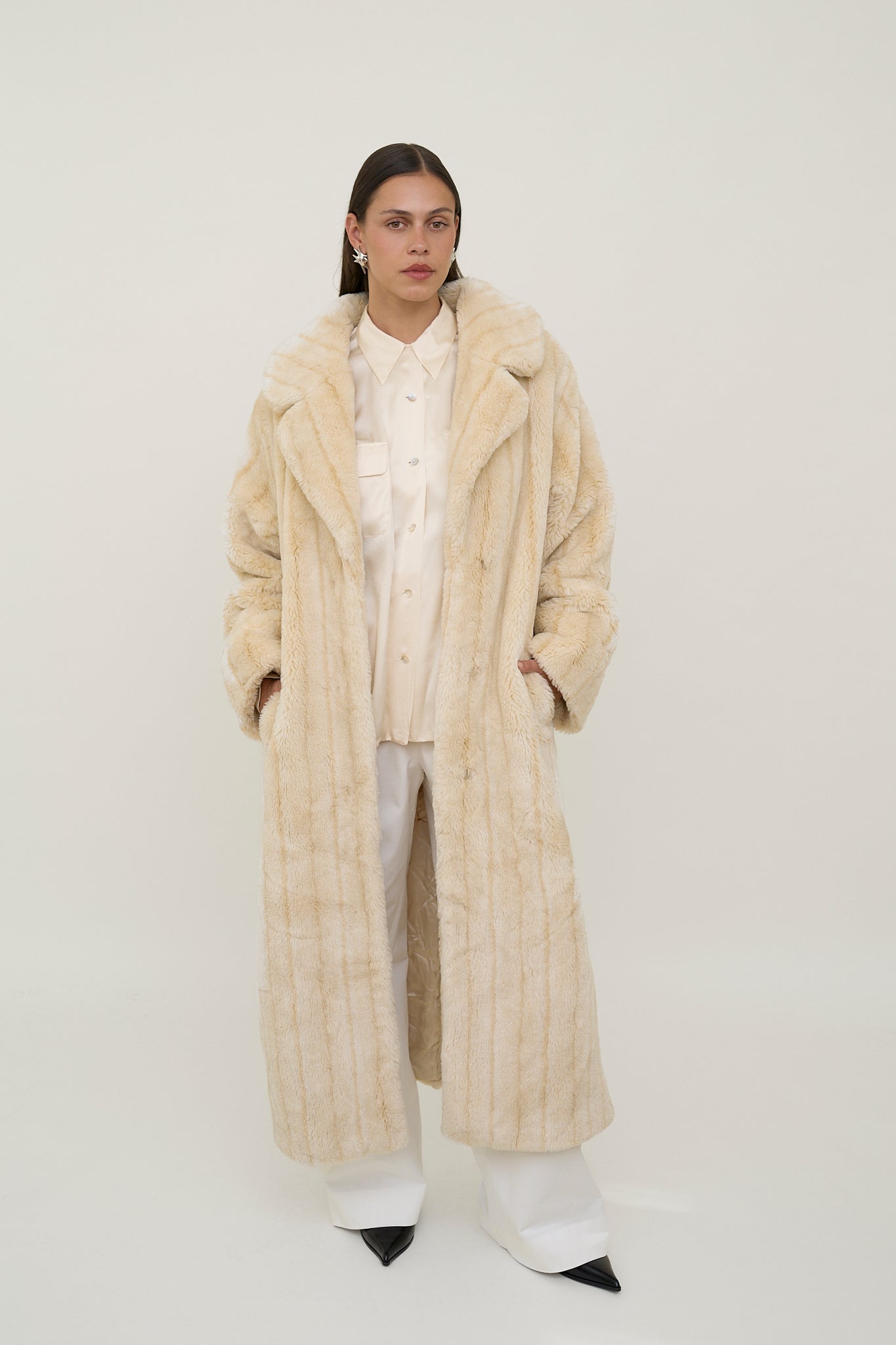 Faux fur luxury coat