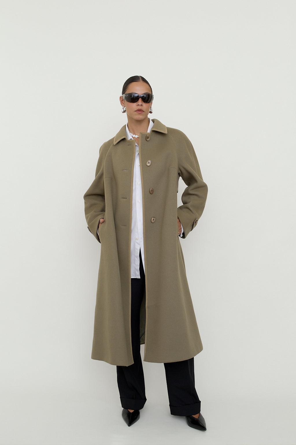Pure new wool swing coat