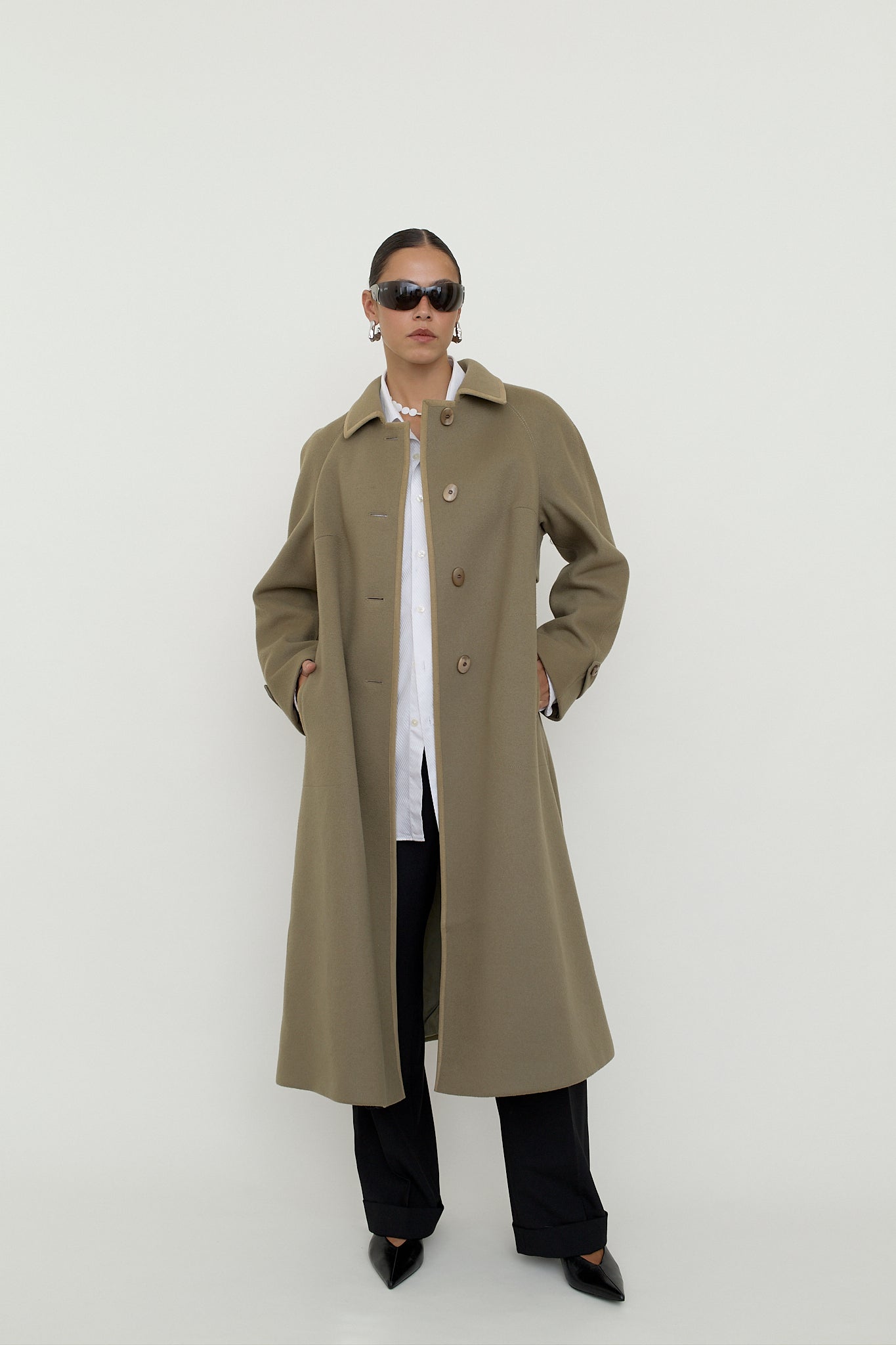 Pure new wool swing coat