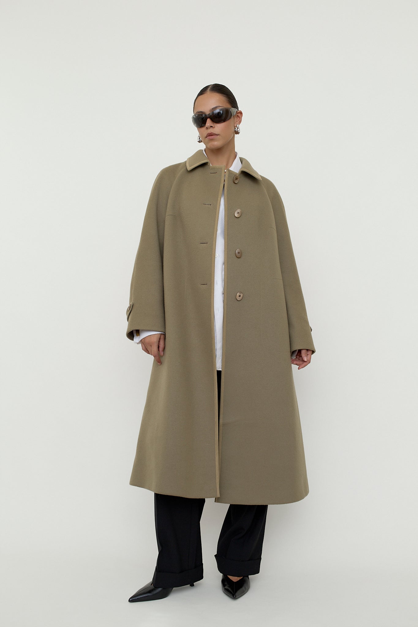 Pure new wool swing coat