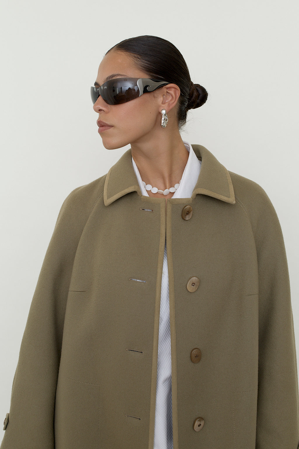 Pure new wool swing coat