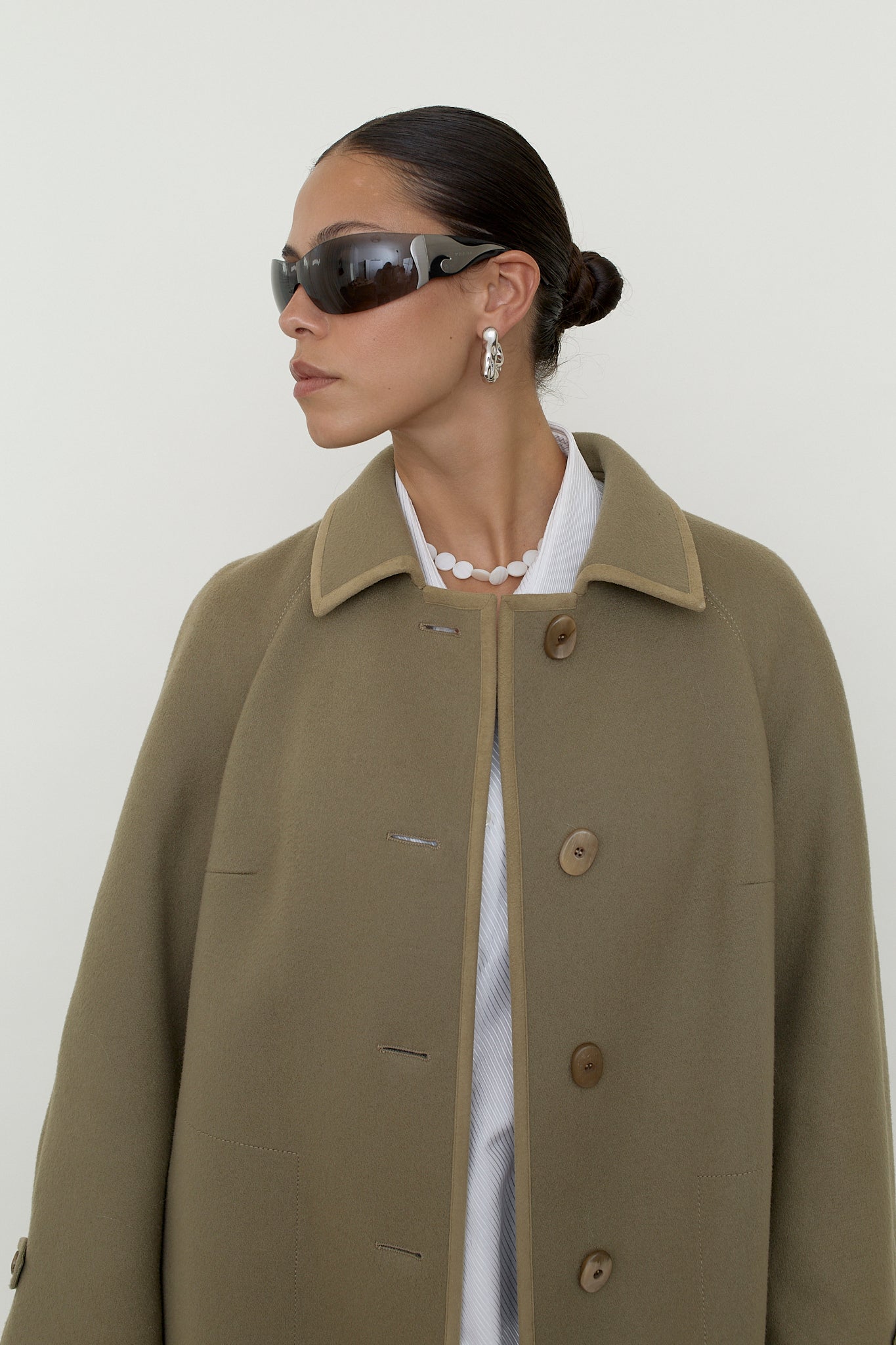 Pure new wool swing coat