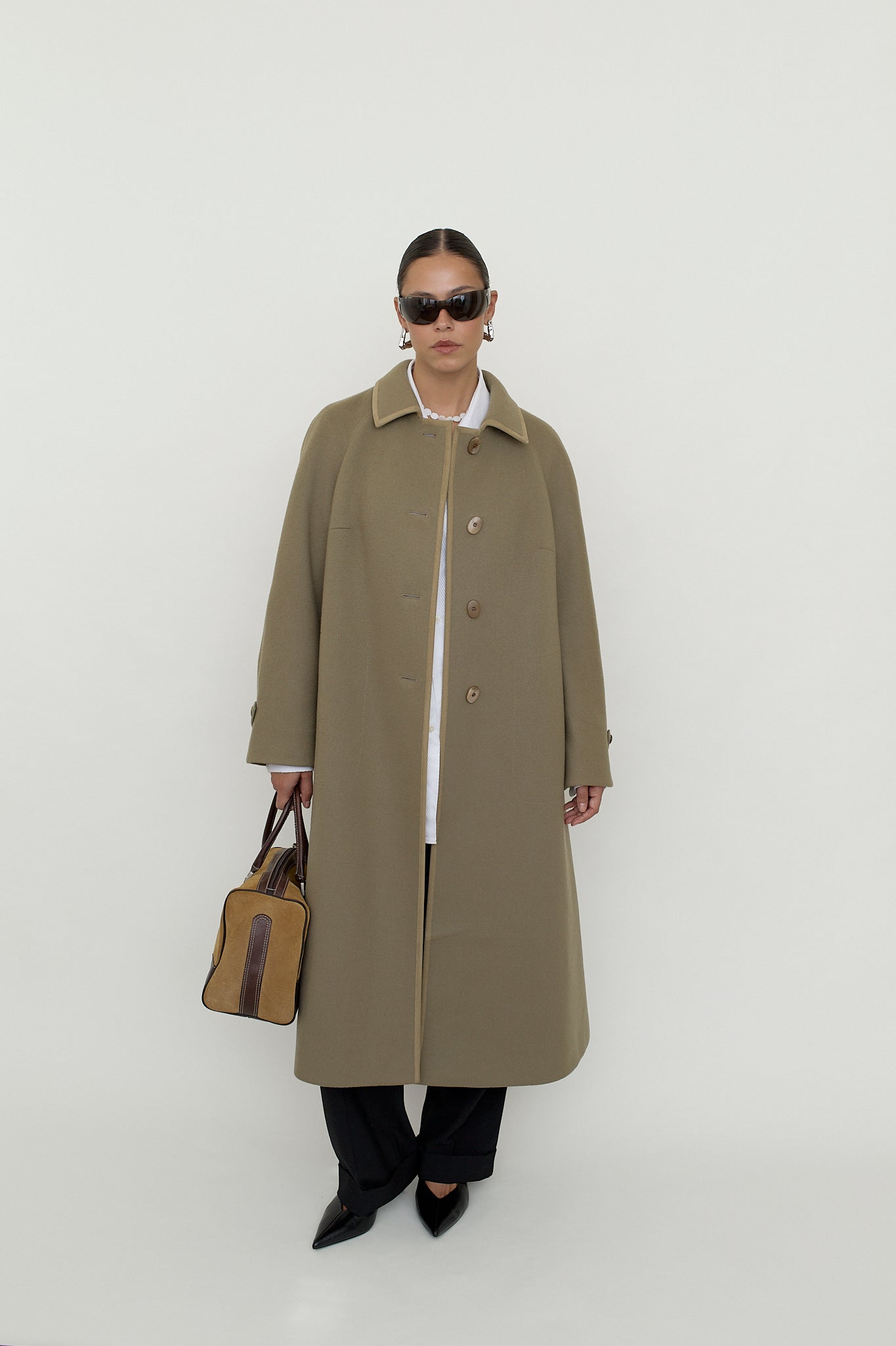 Pure new wool swing coat