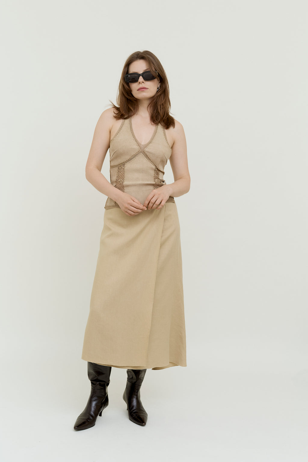 Linen wrap skirt