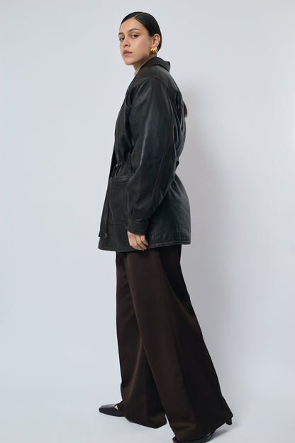 Ultra soft padded leather parka