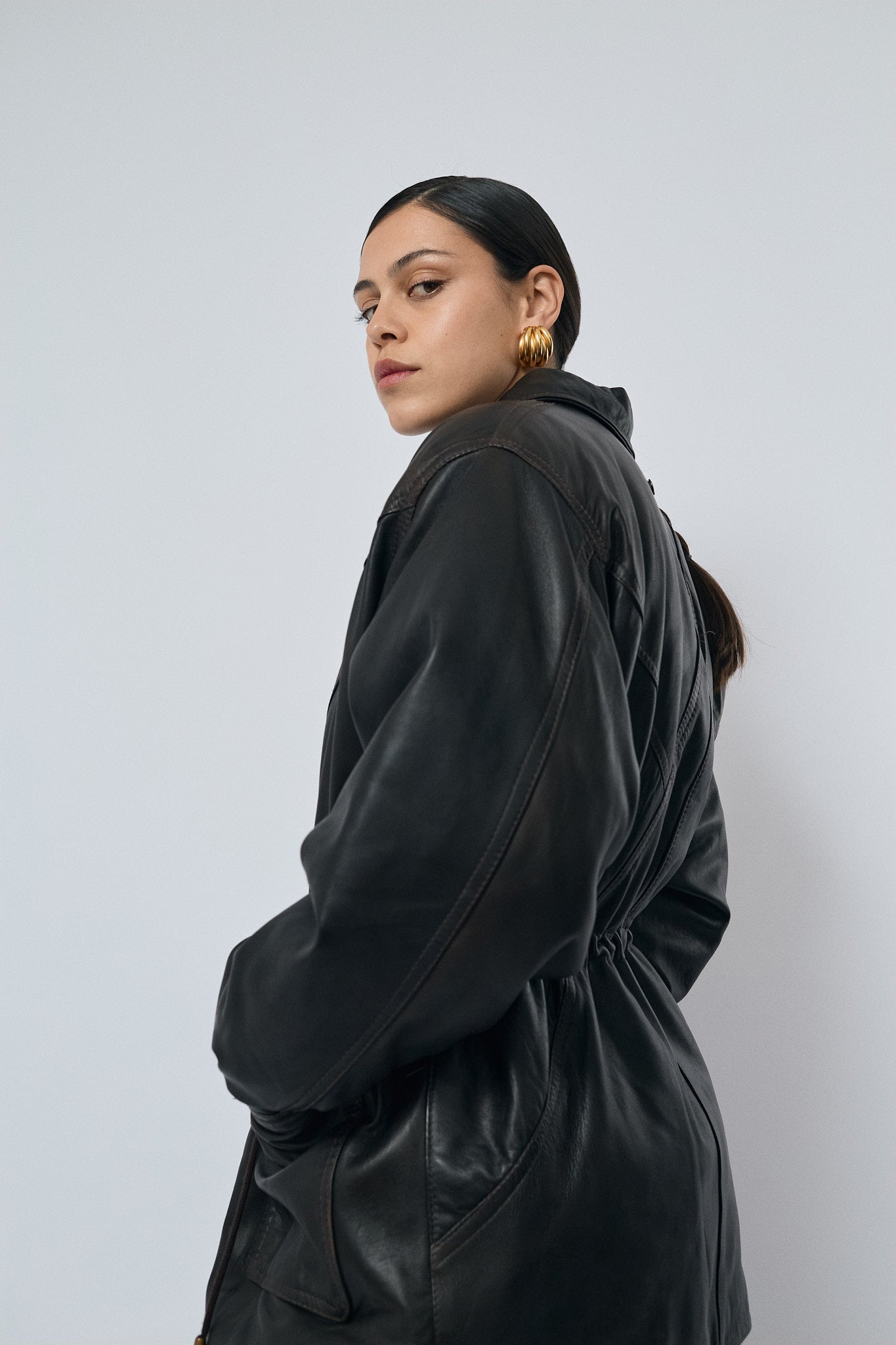 Ultra soft padded leather parka