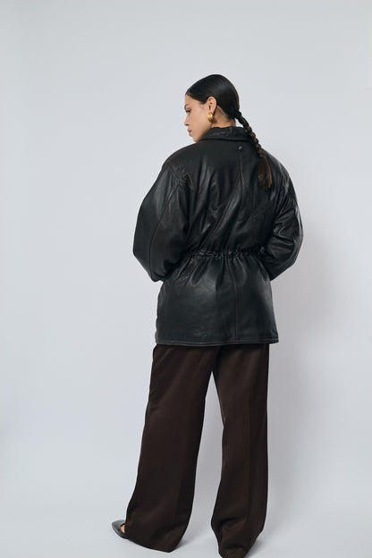 Ultra soft padded leather parka