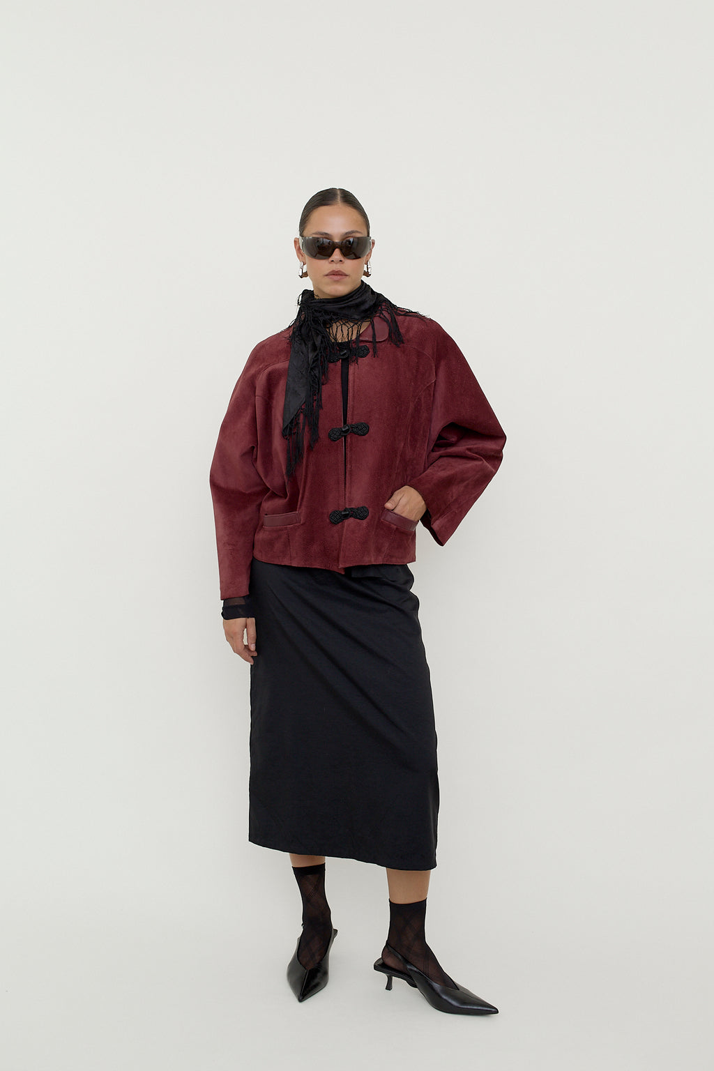 Suede toggle jacket