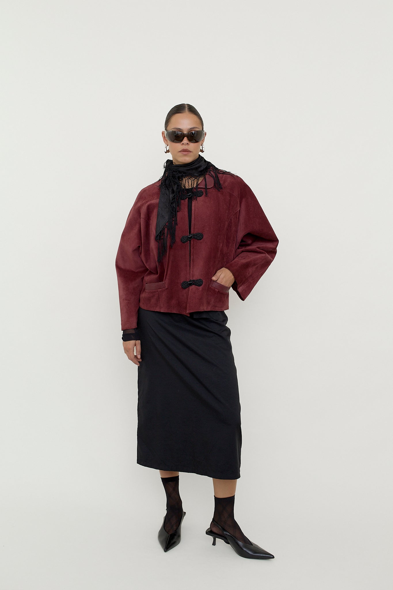 Suede toggle jacket