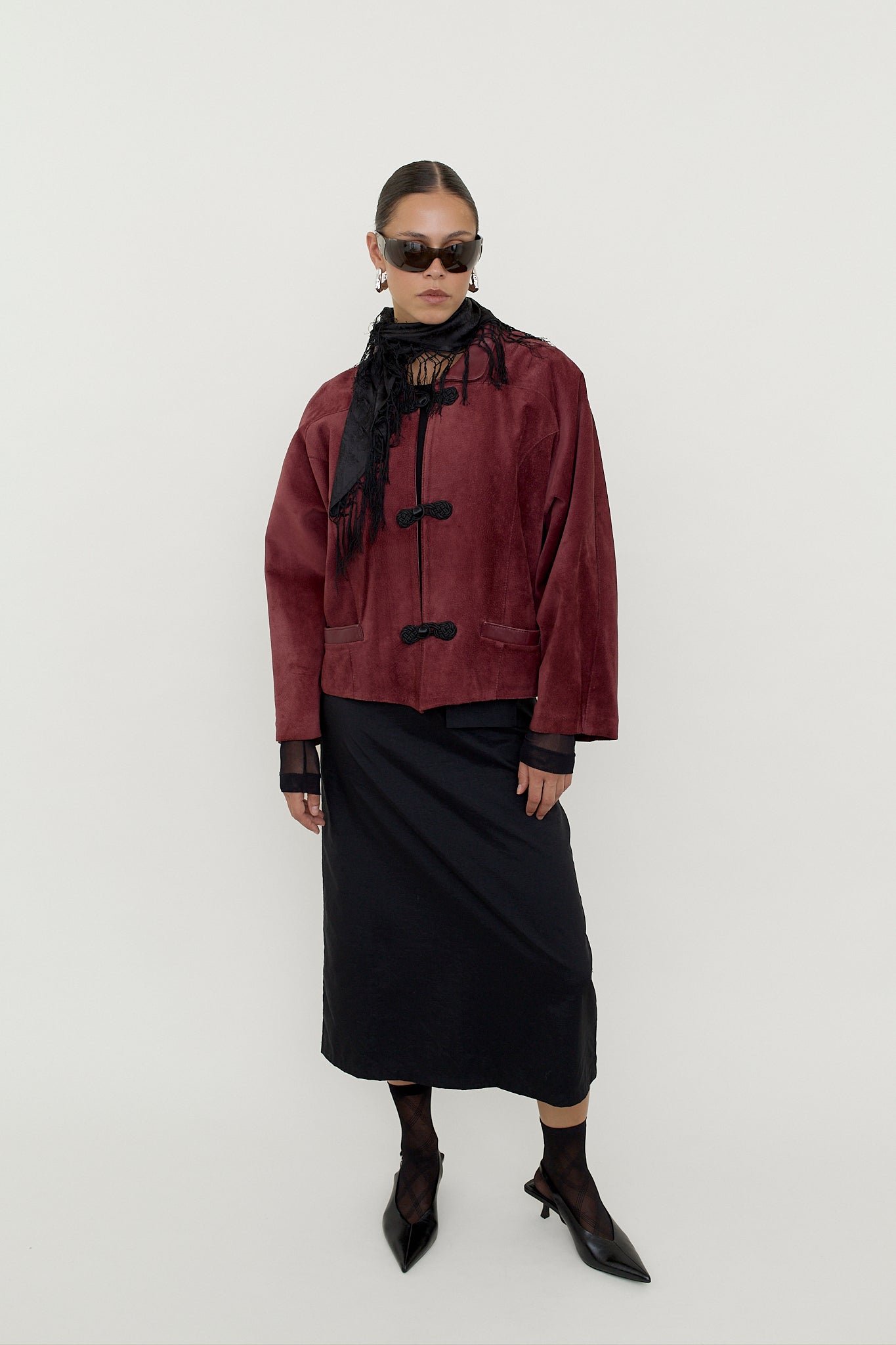 Suede toggle jacket