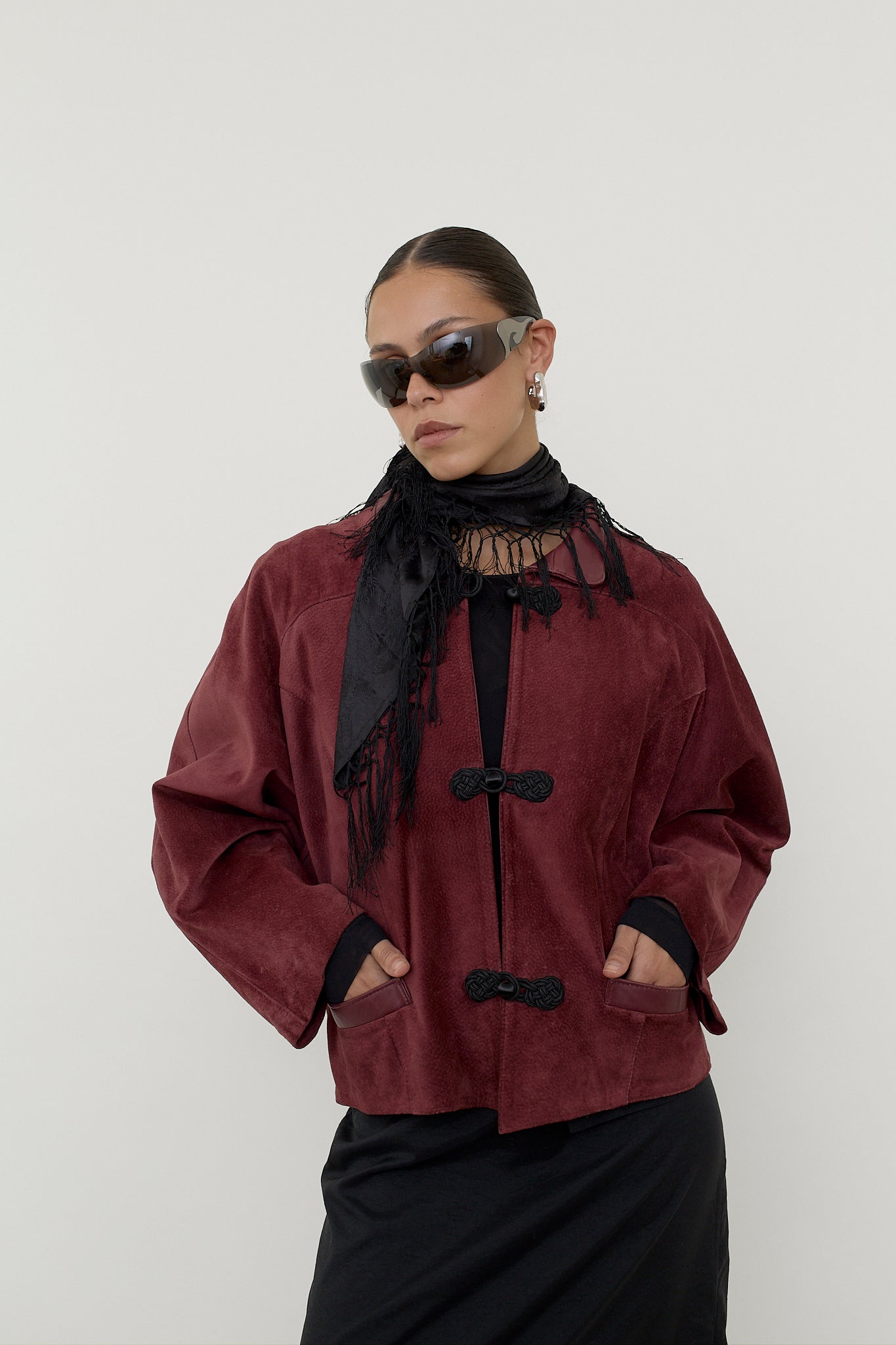 Suede toggle jacket