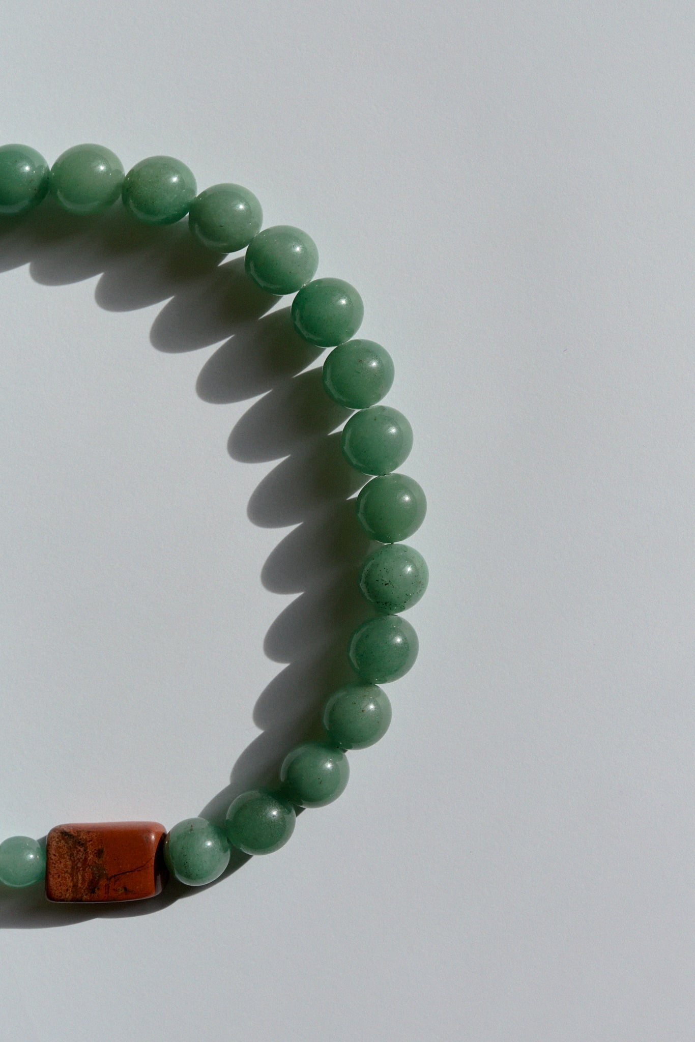 Green aventurine and red jasper necklace