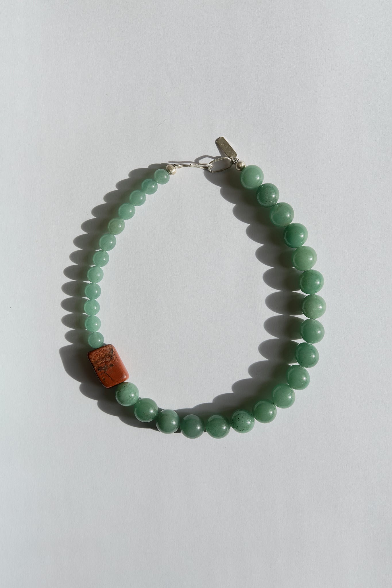 Green aventurine and red jasper necklace
