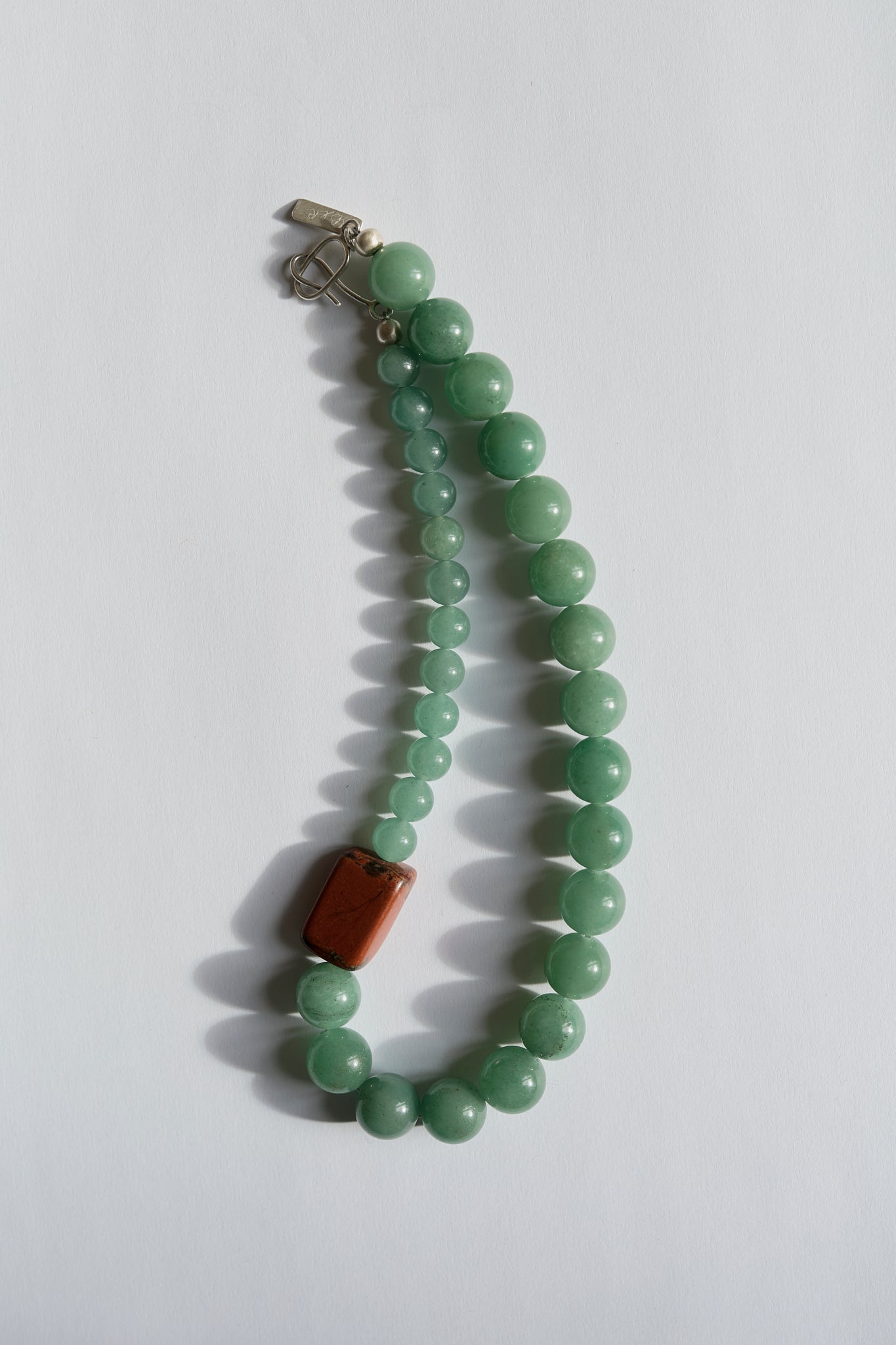 Green aventurine and red jasper necklace