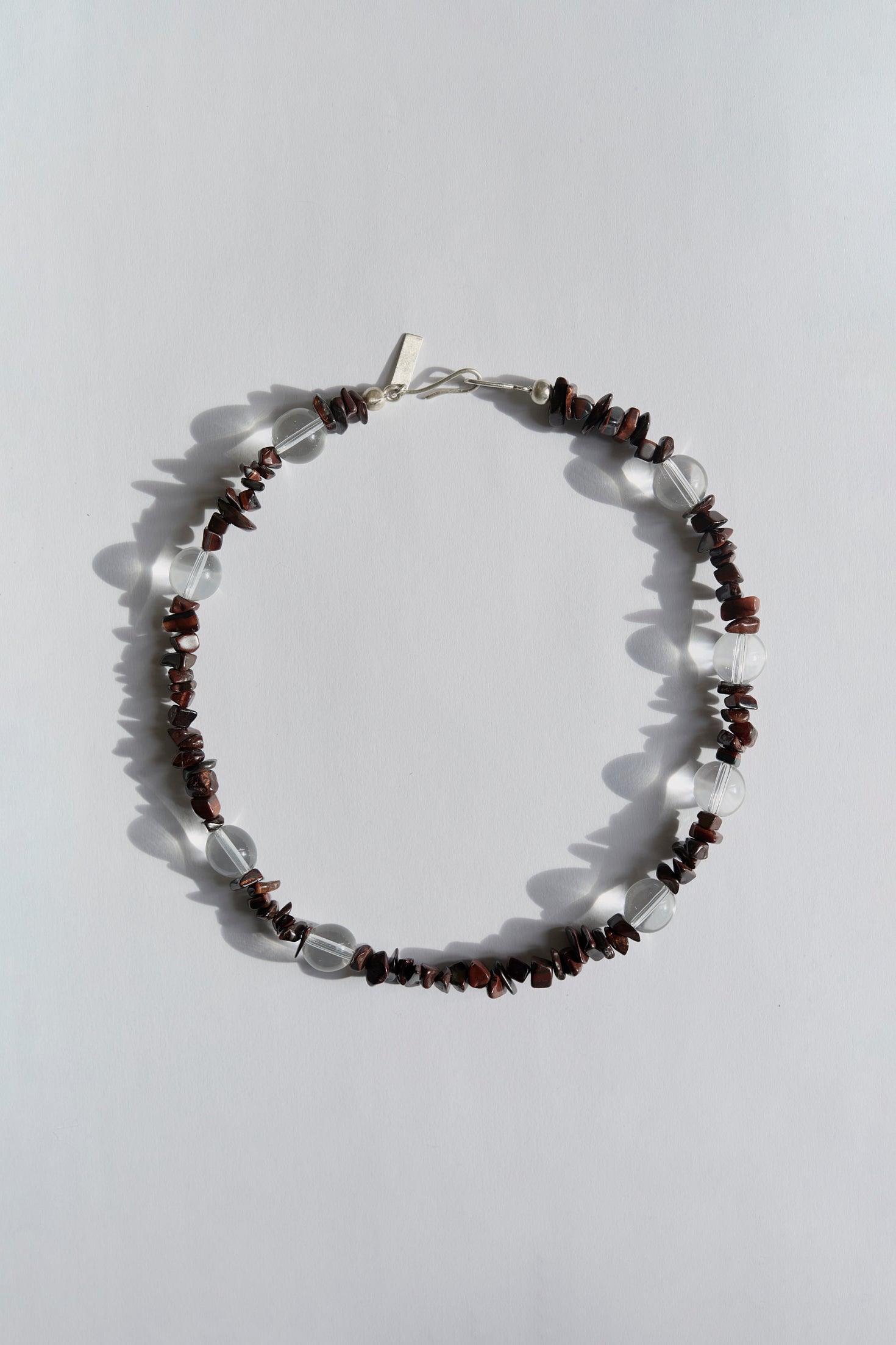Bull’s eye and quartz necklace