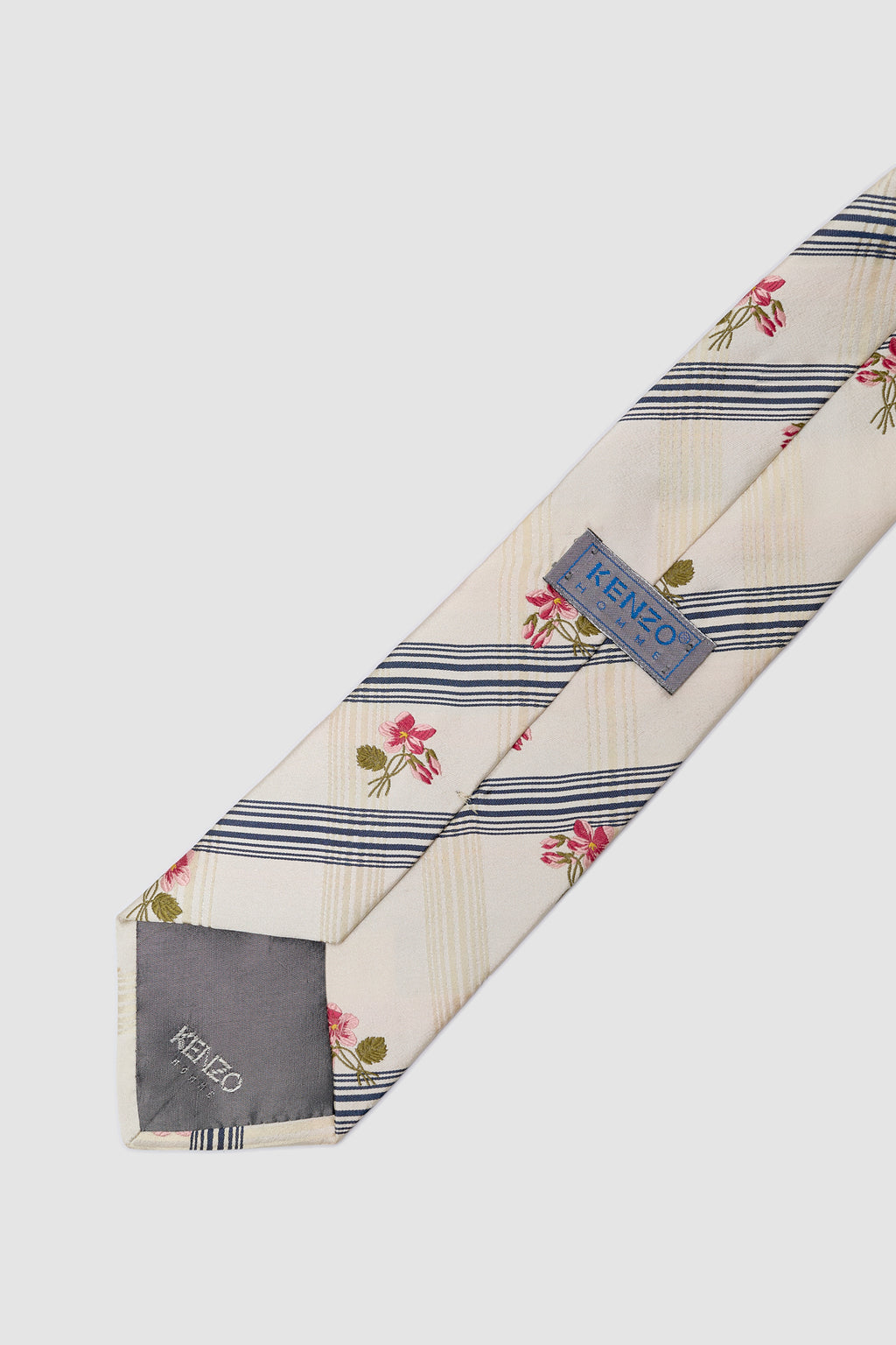 Kenzo floral striped silk tie