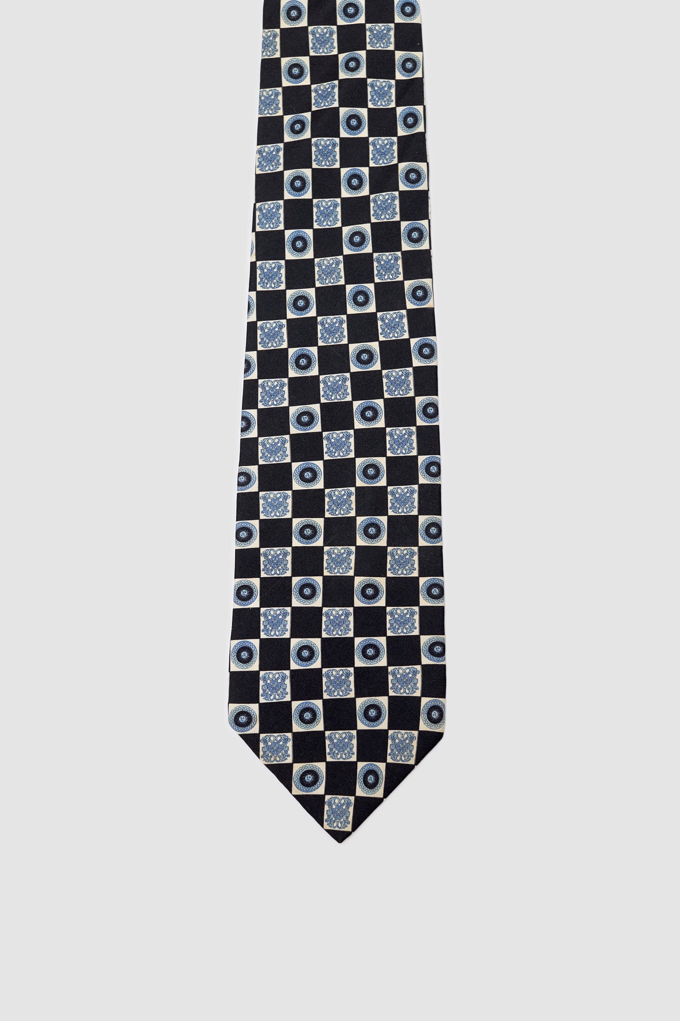 Versace check silk tie