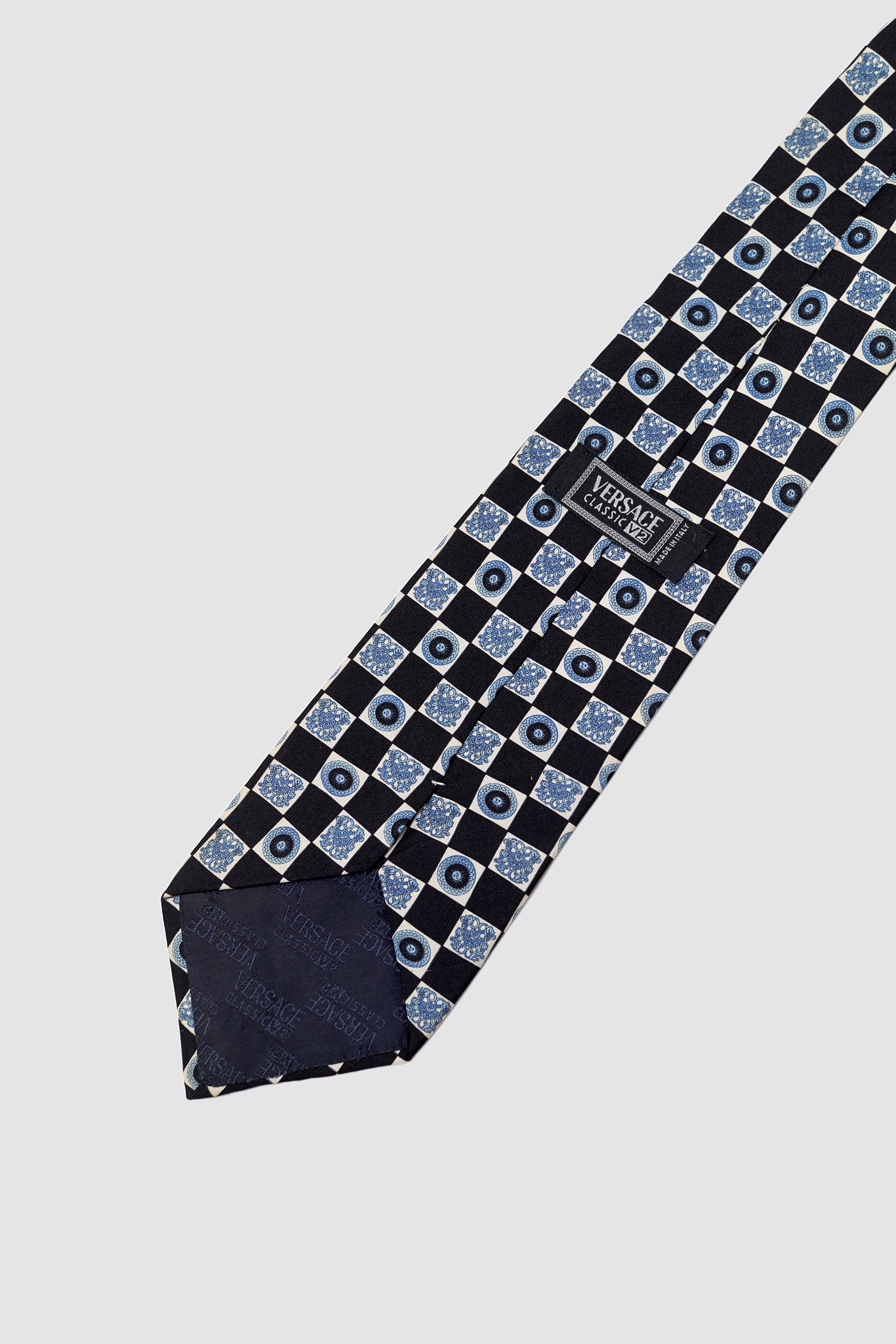 Versace check silk tie