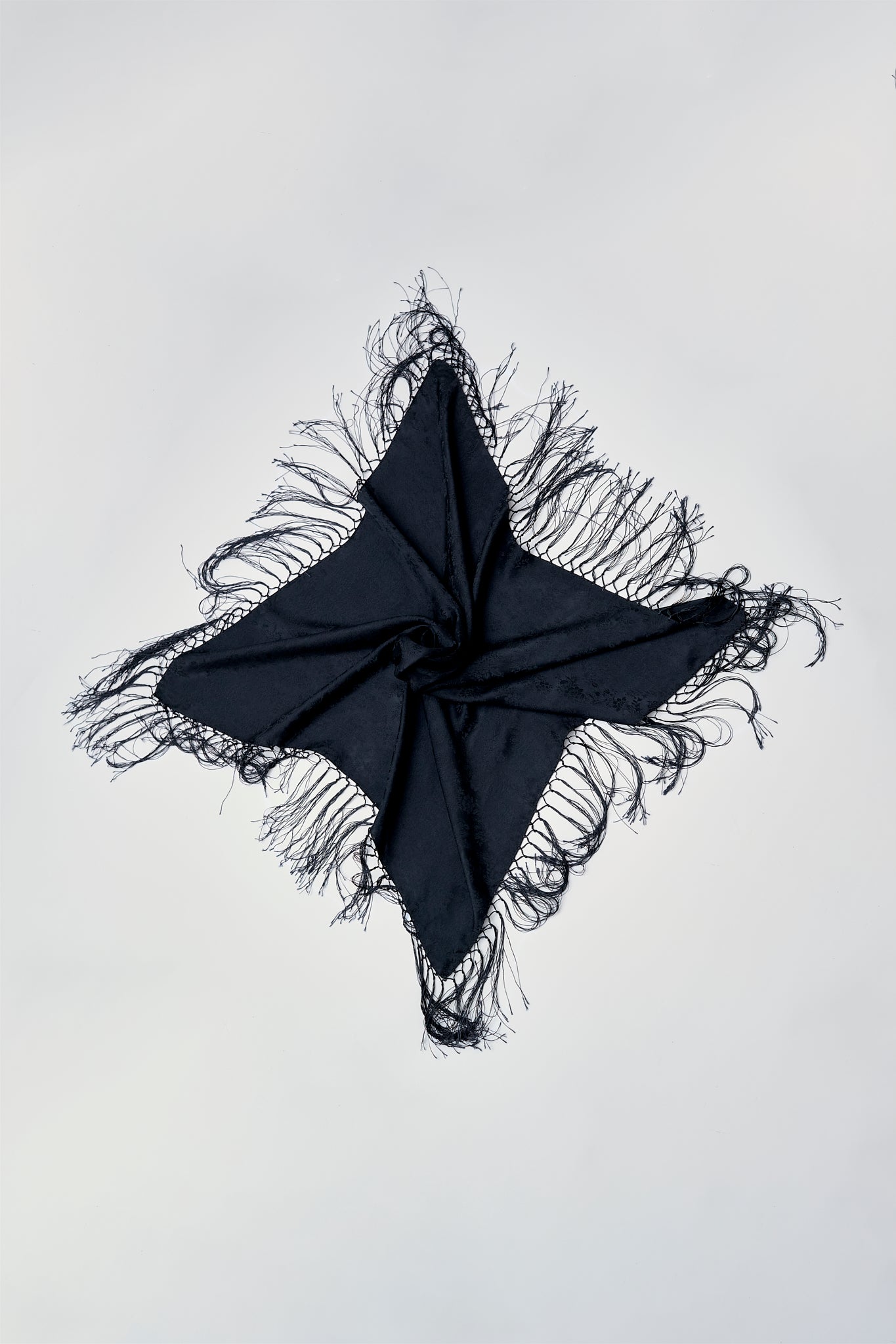 Silk fringe scarf