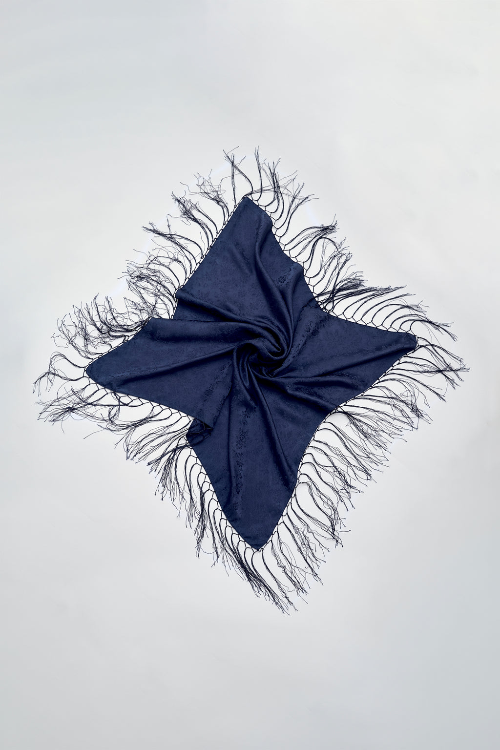 Silk fringe scarf