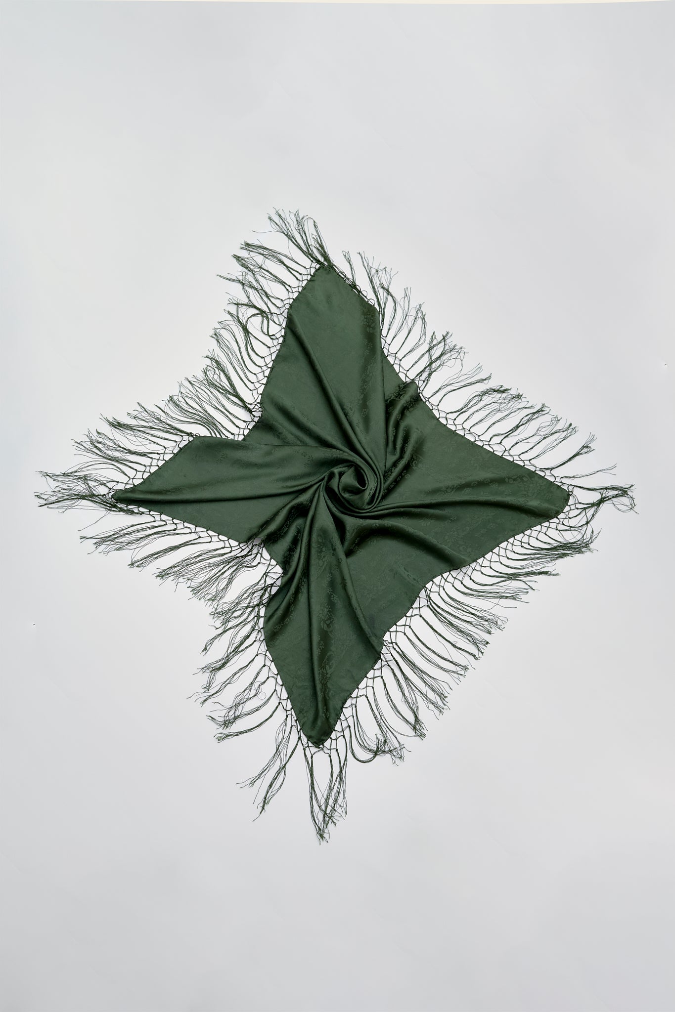 Silk fringe scarf
