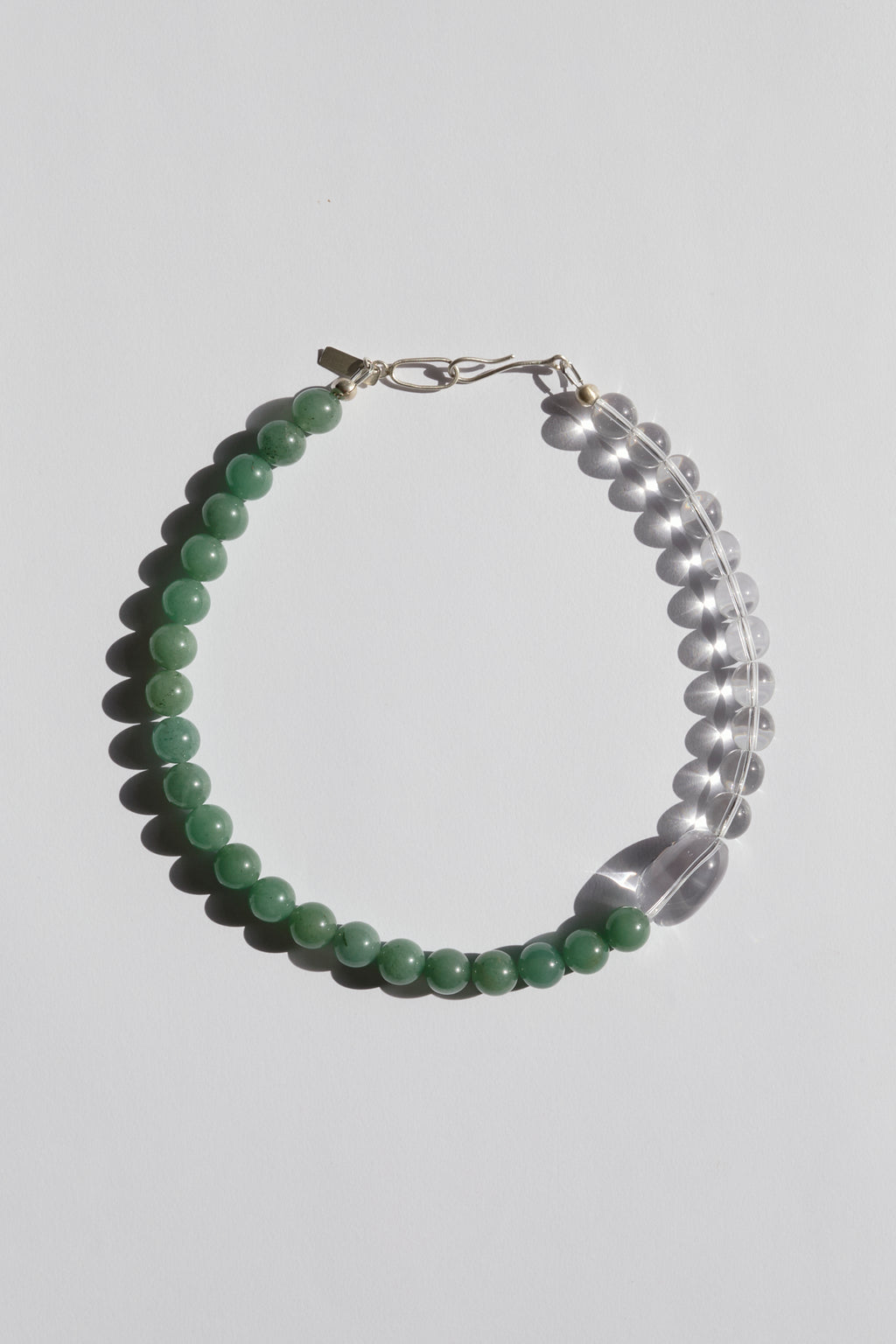 Green aventurine & quartz necklace